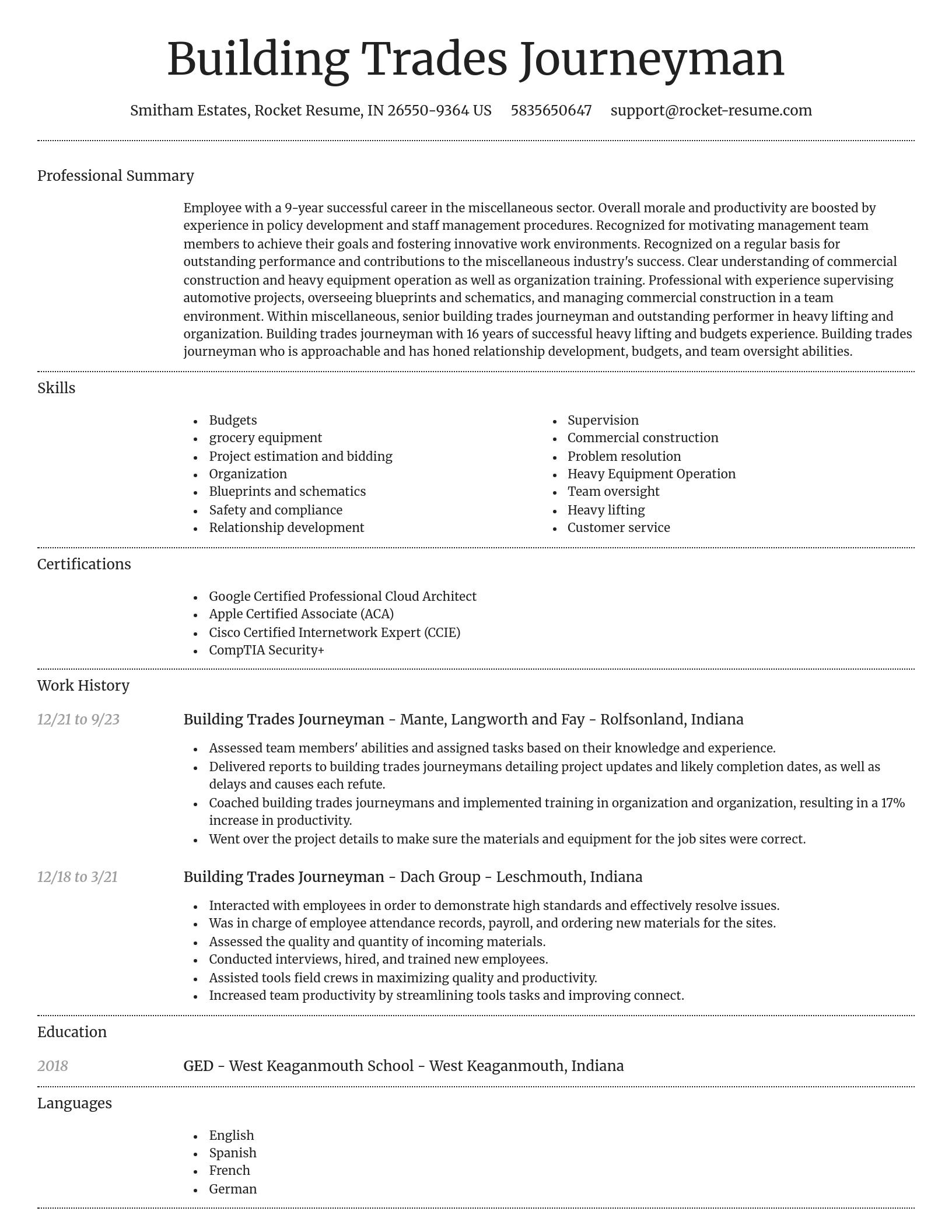 Dignified resume template