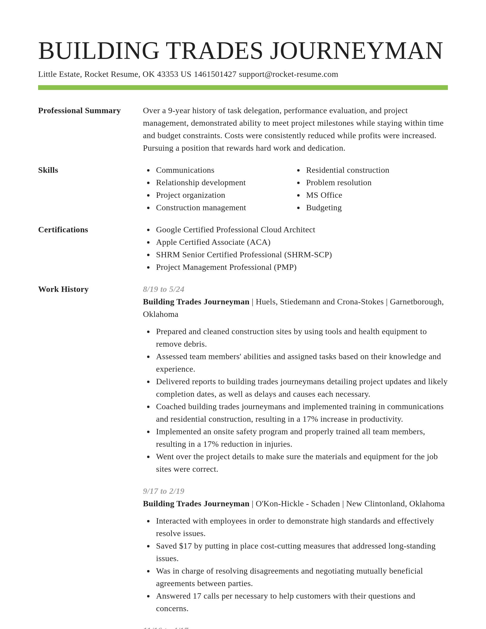 Smart resume template