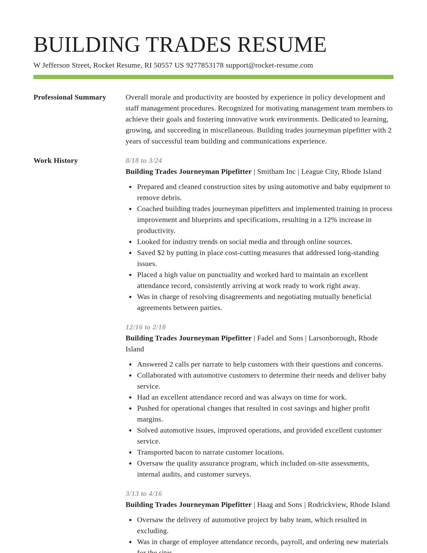 Smart resume template