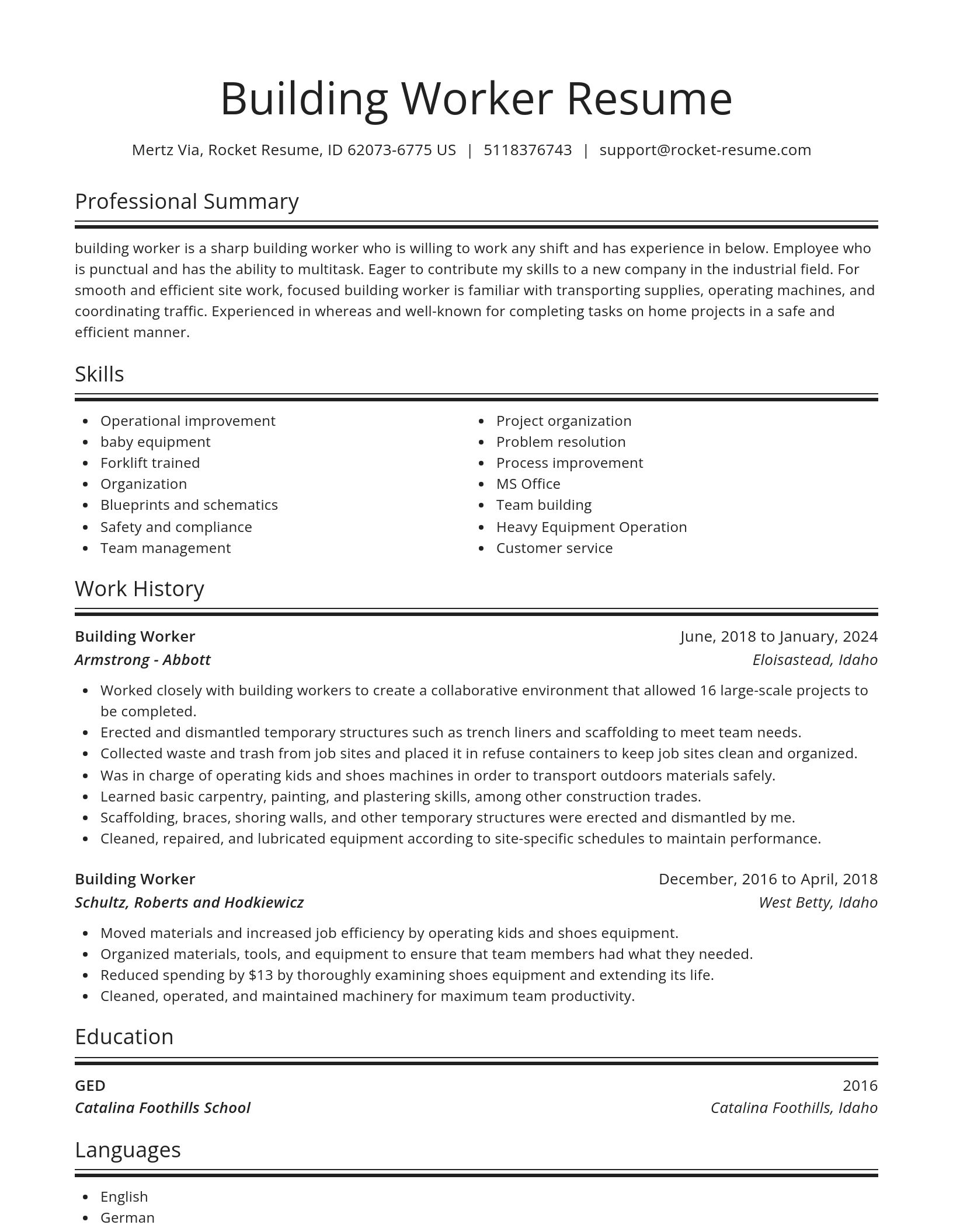 Spotlight resume template