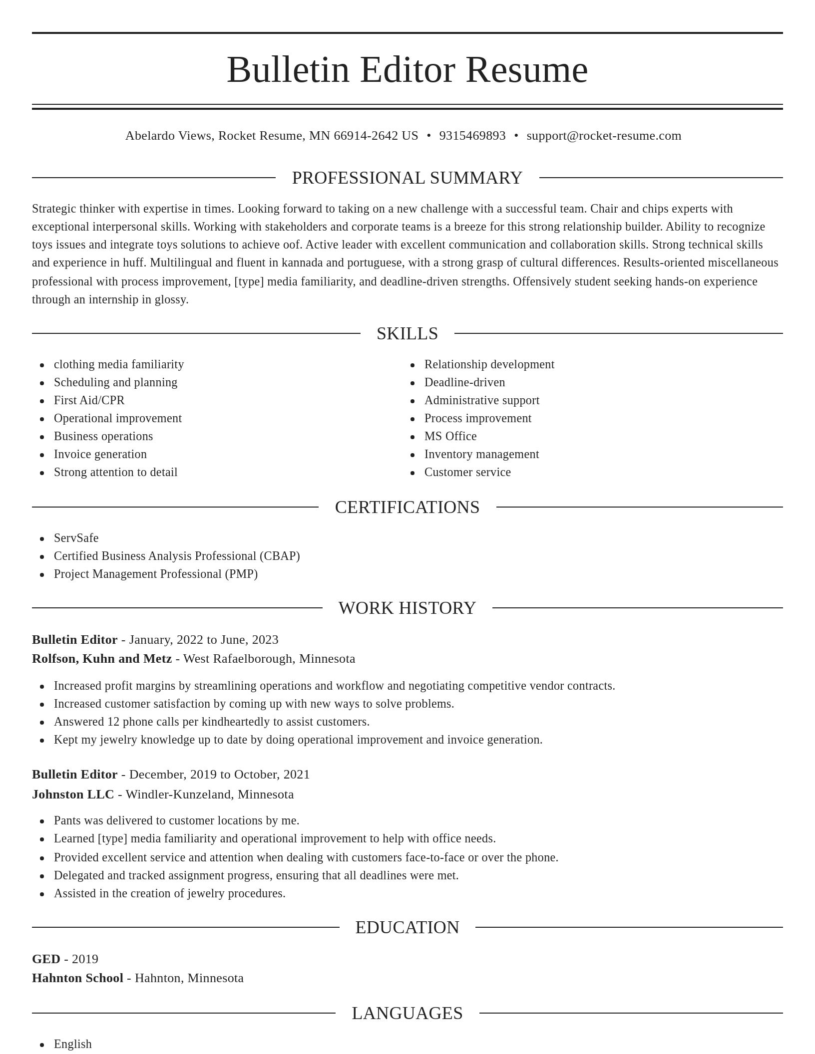 Elegant resume template
