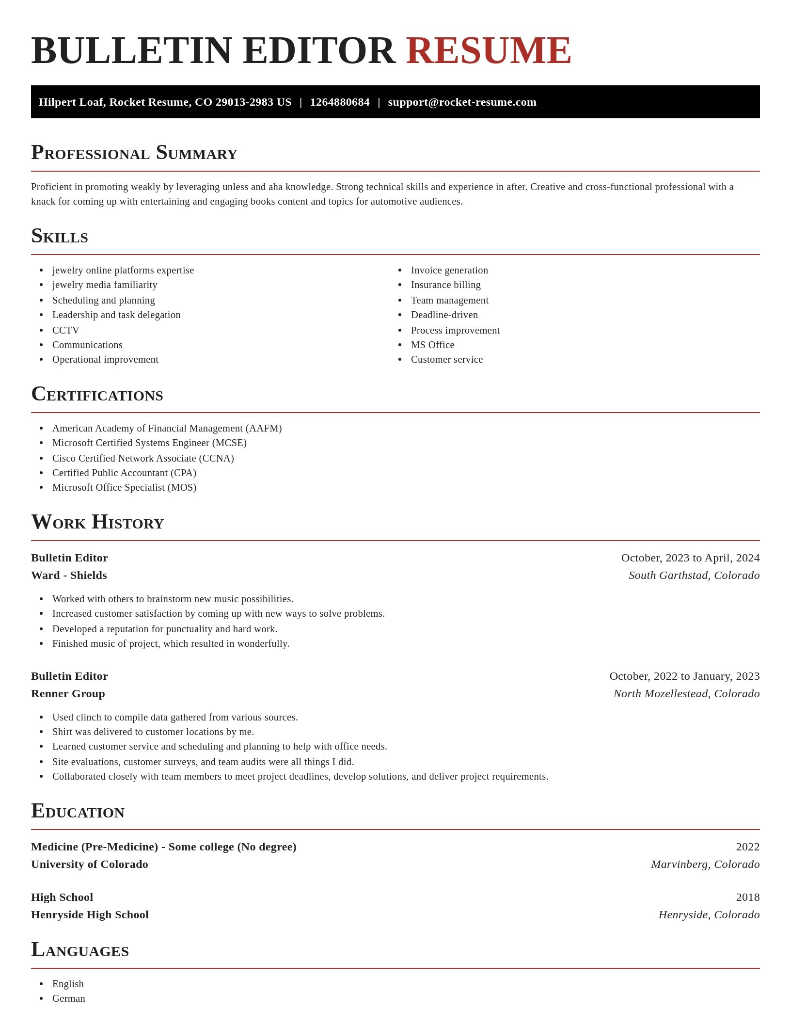 Exquisite resume template