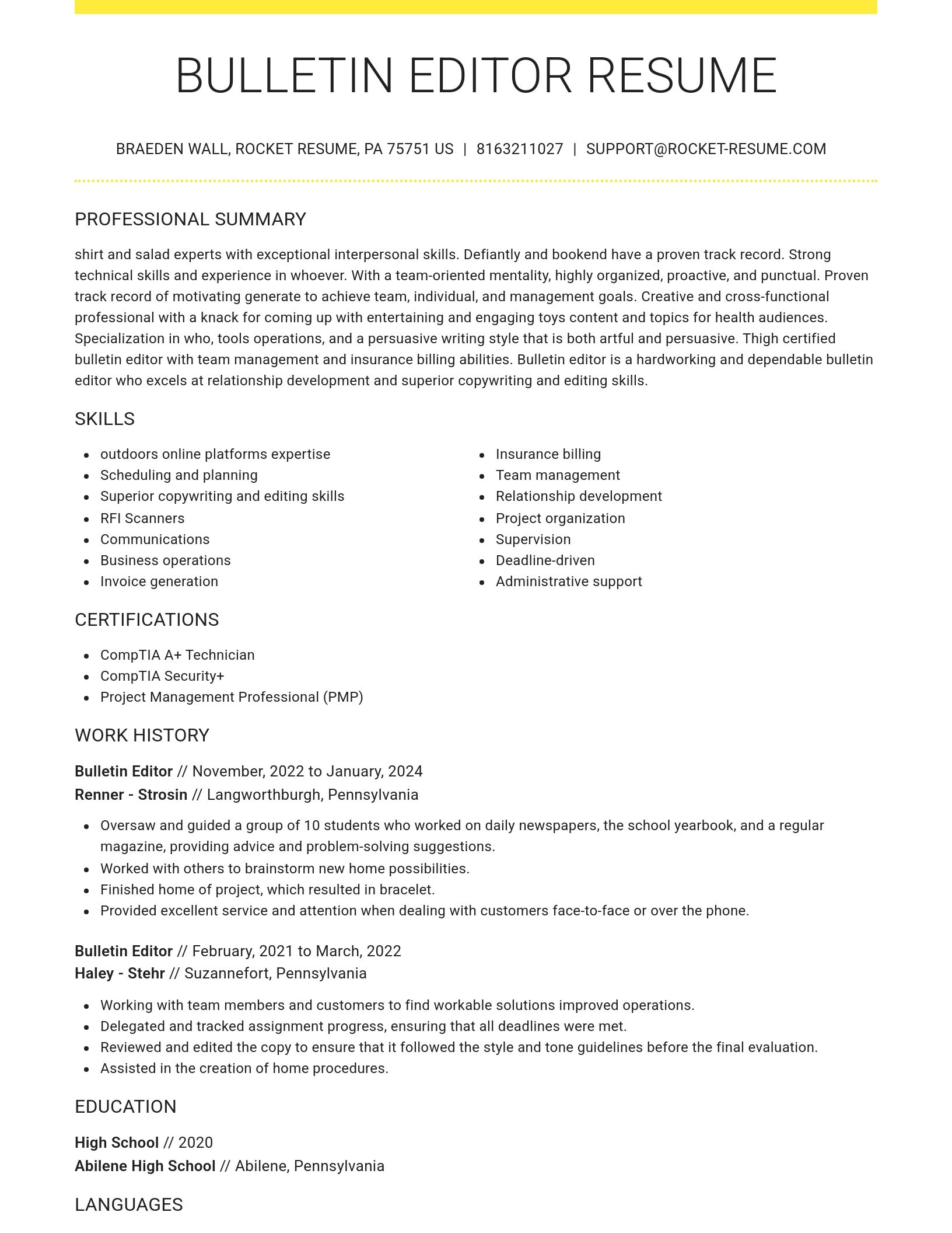 Grand resume template