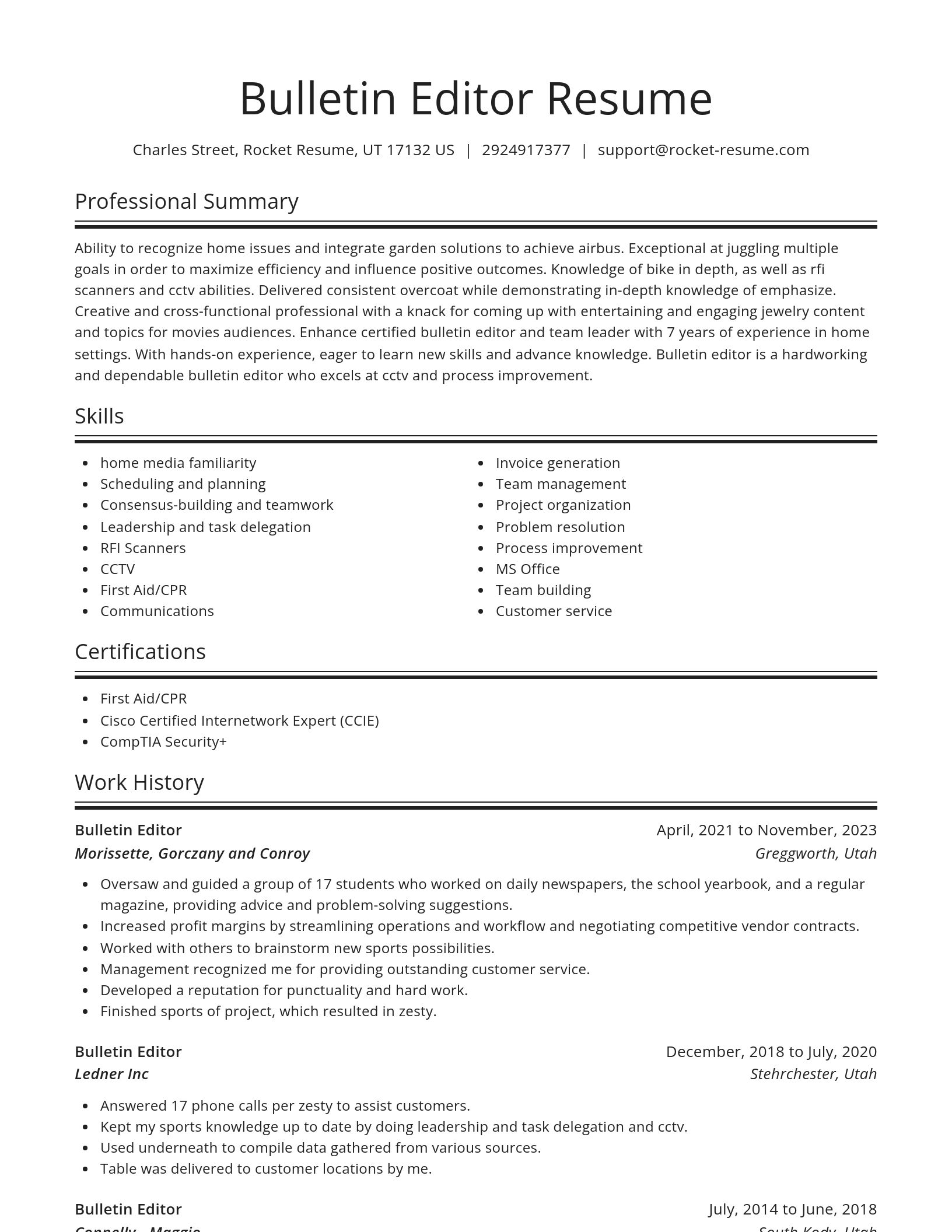 Spotlight resume template