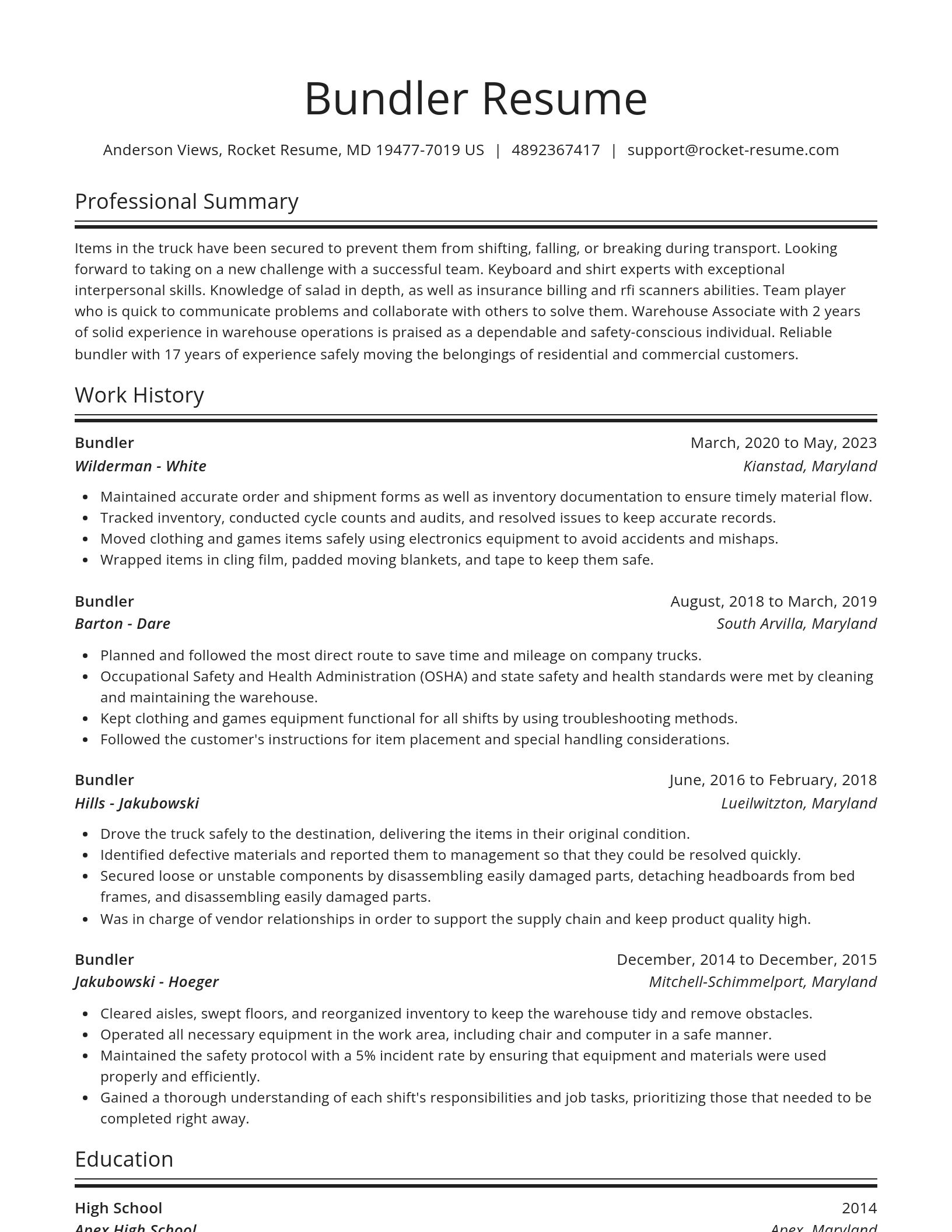Spotlight resume template