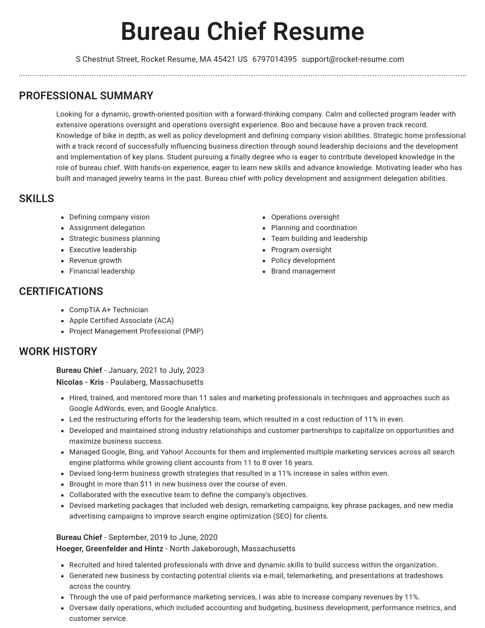 Brilliant resume template