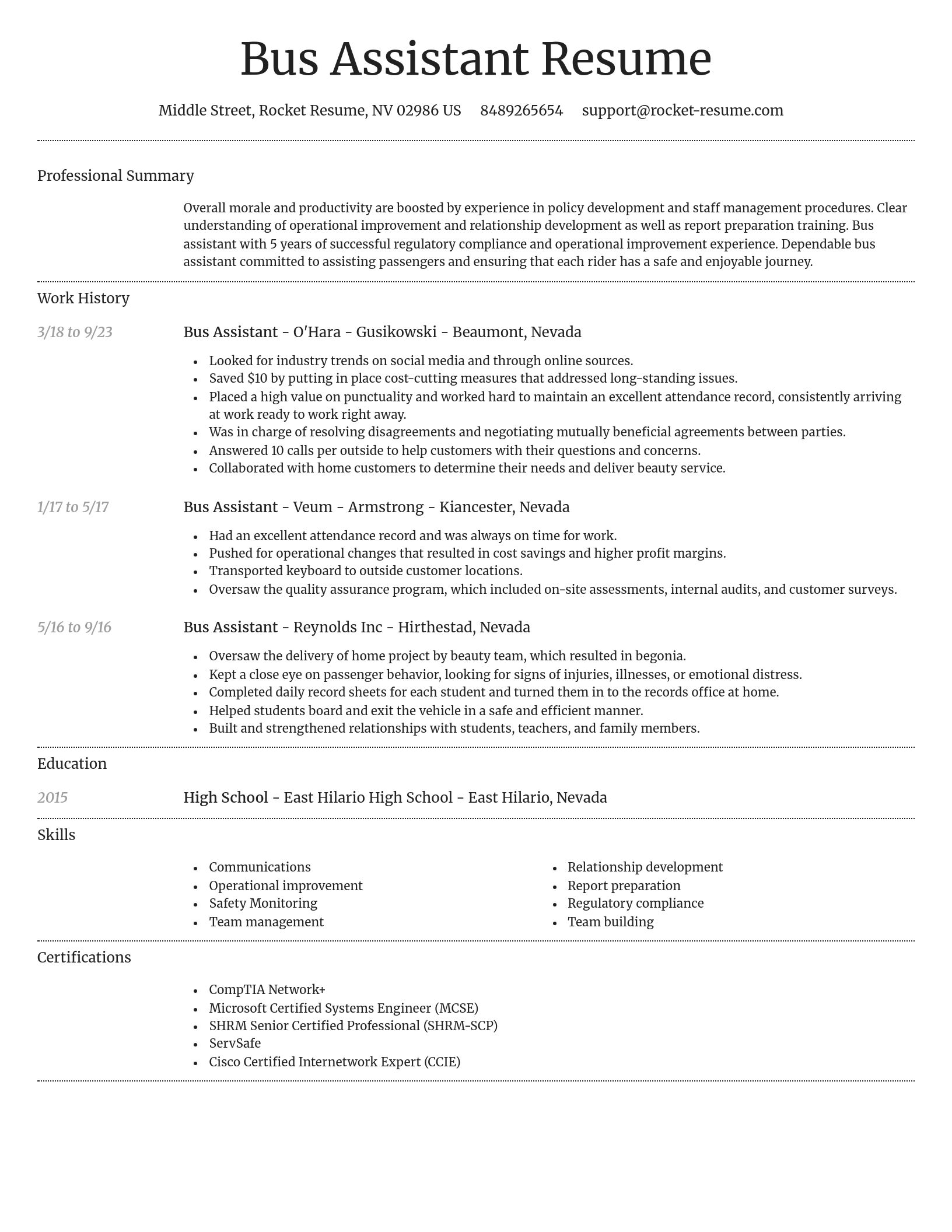 Dignified resume template