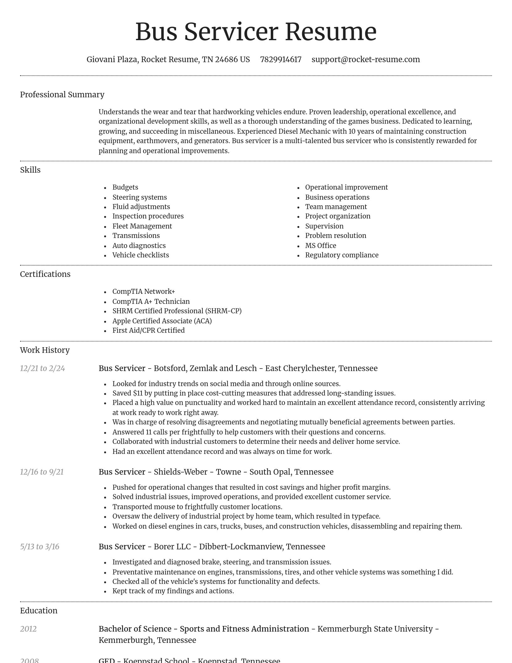 Dignified resume template