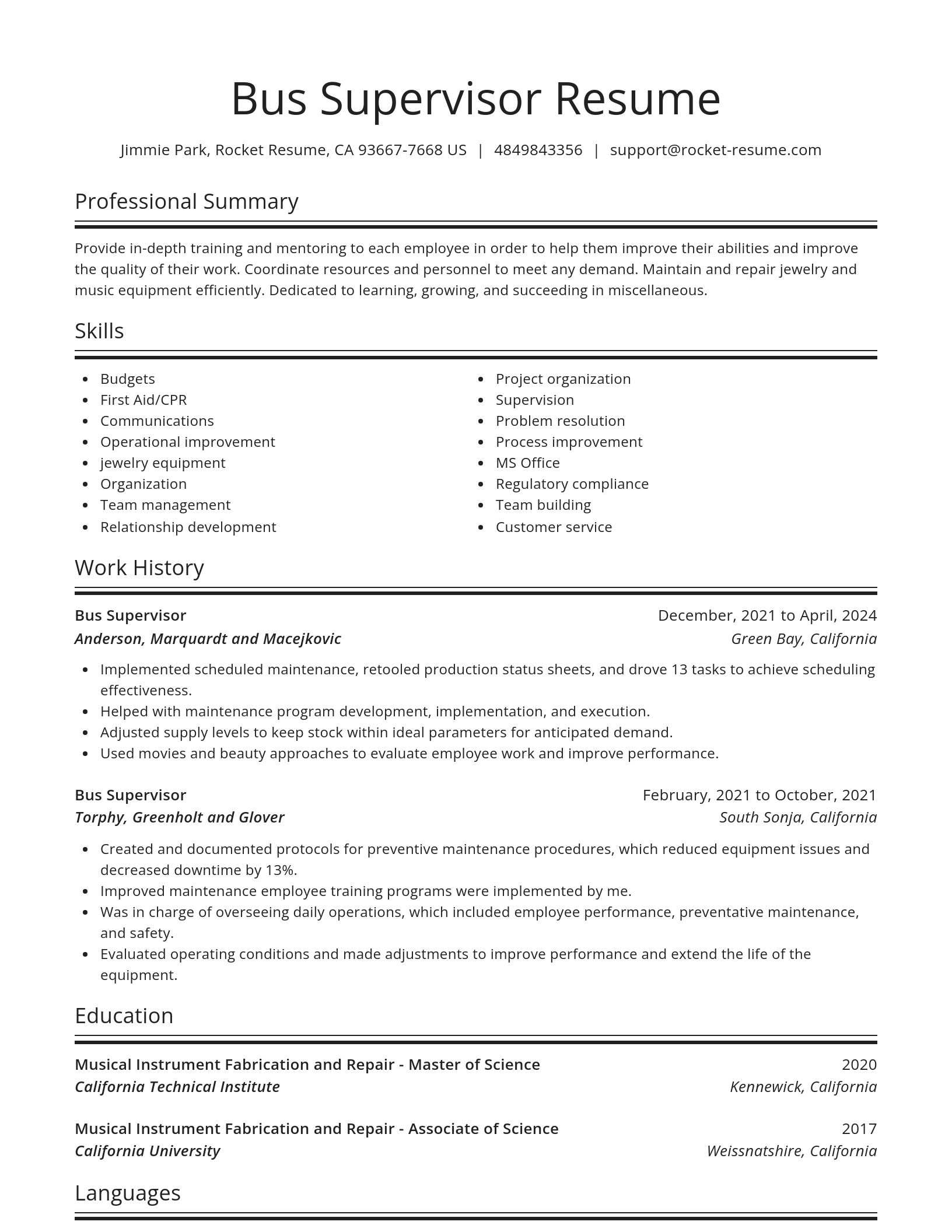 Spotlight resume template
