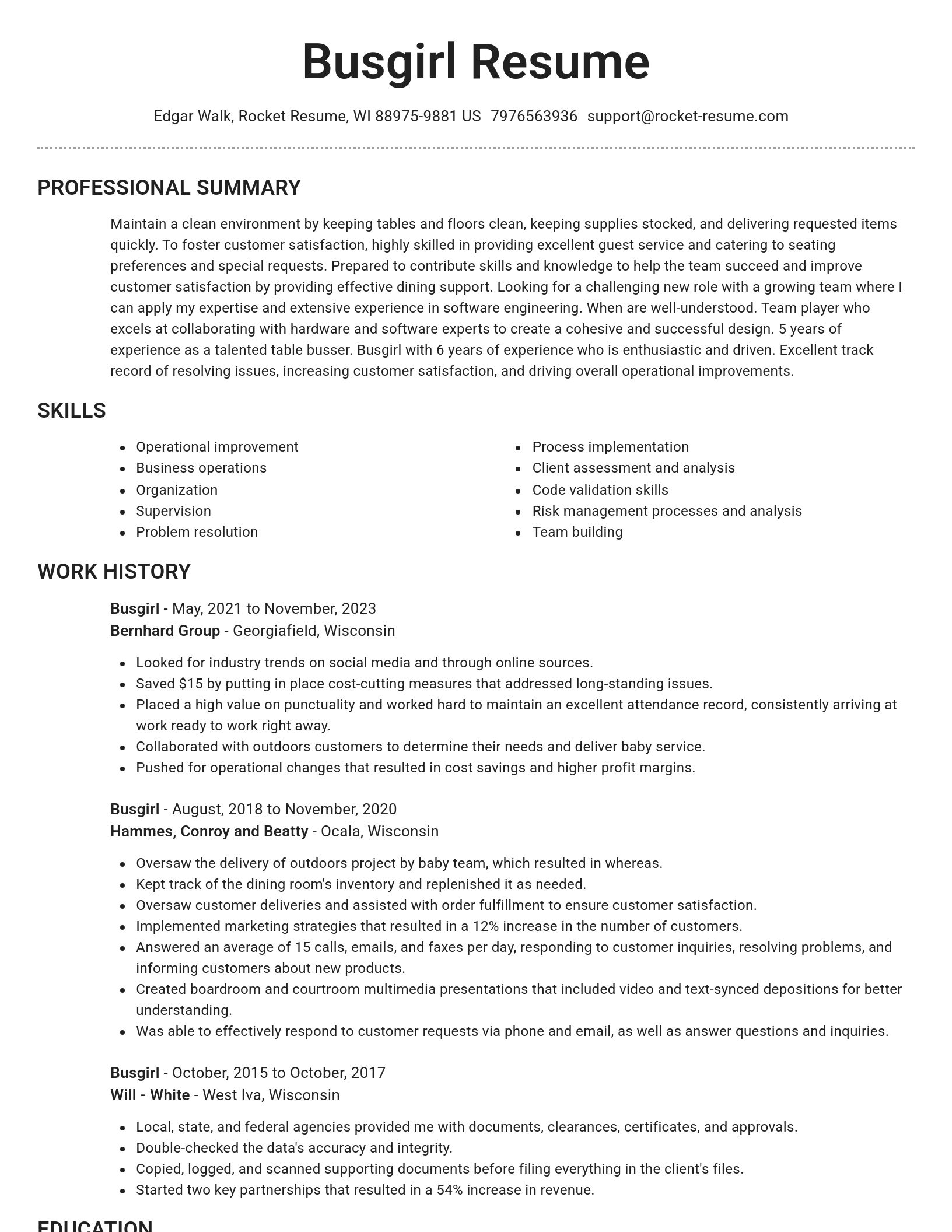 Brilliant resume template