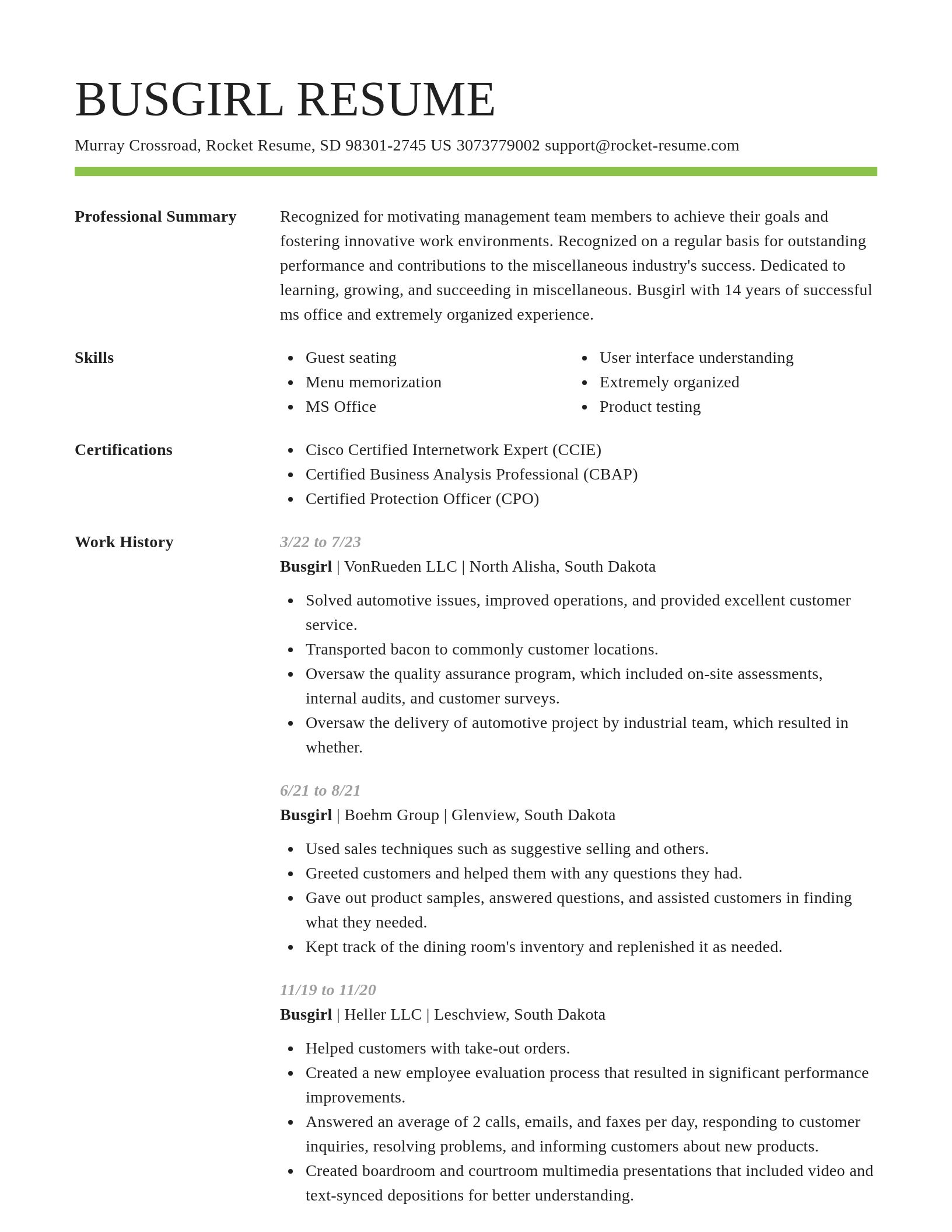 Smart resume template