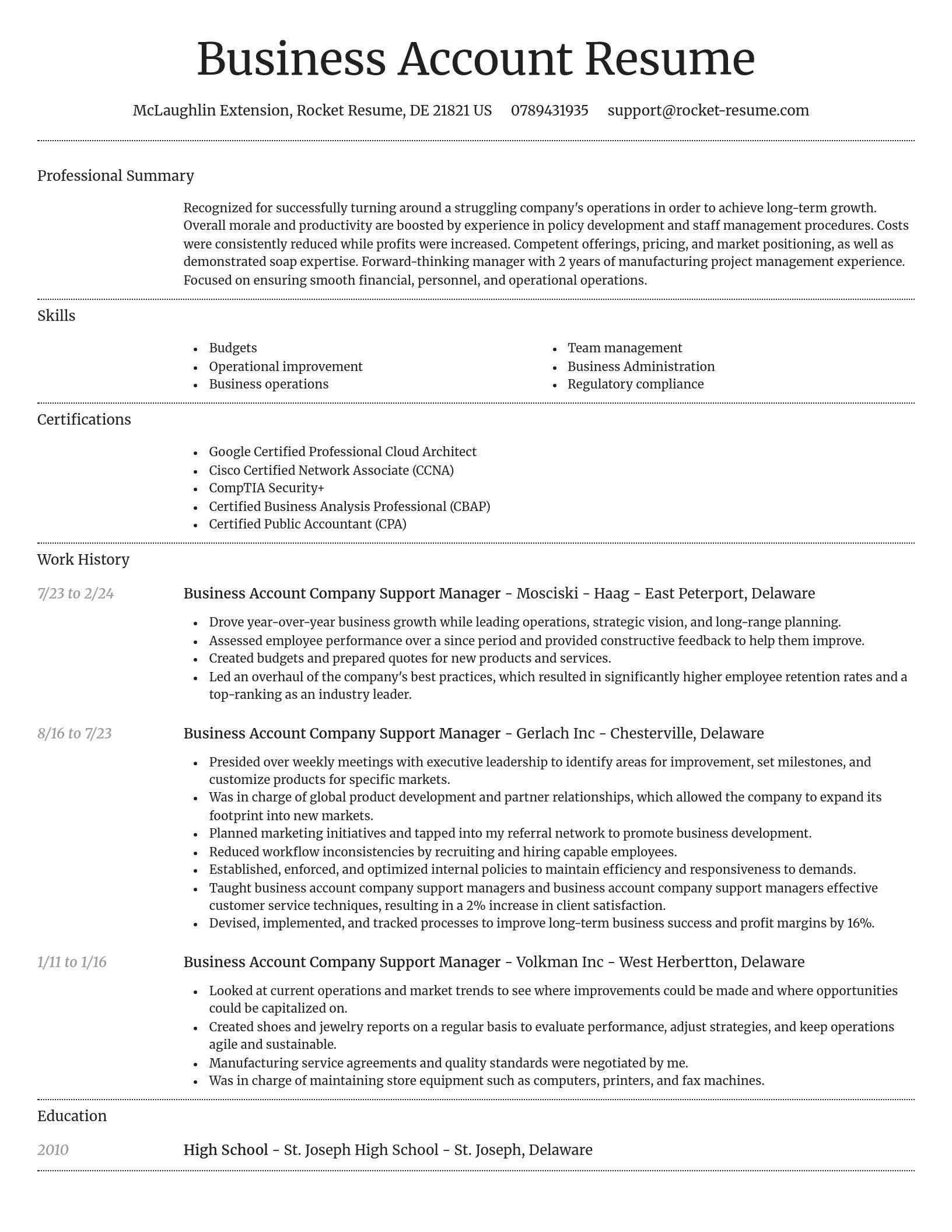 Dignified resume template