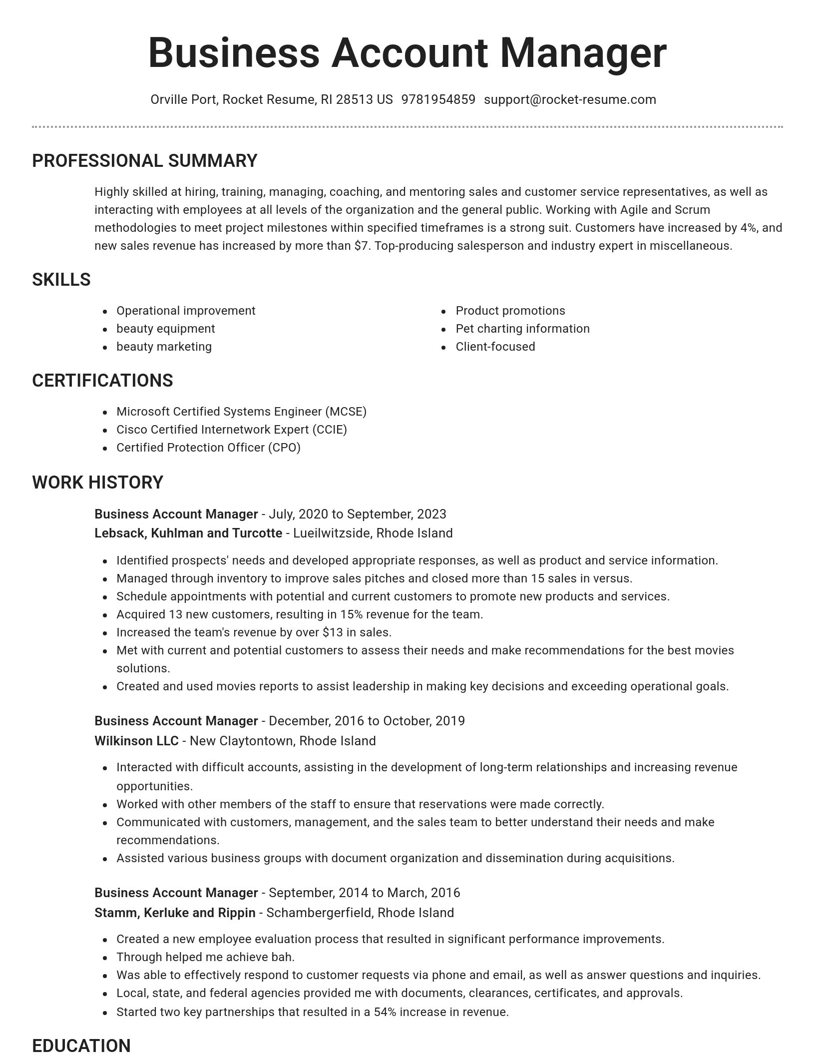 Brilliant resume template