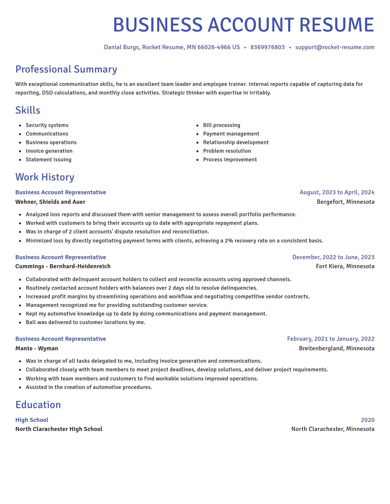 Novel resume template