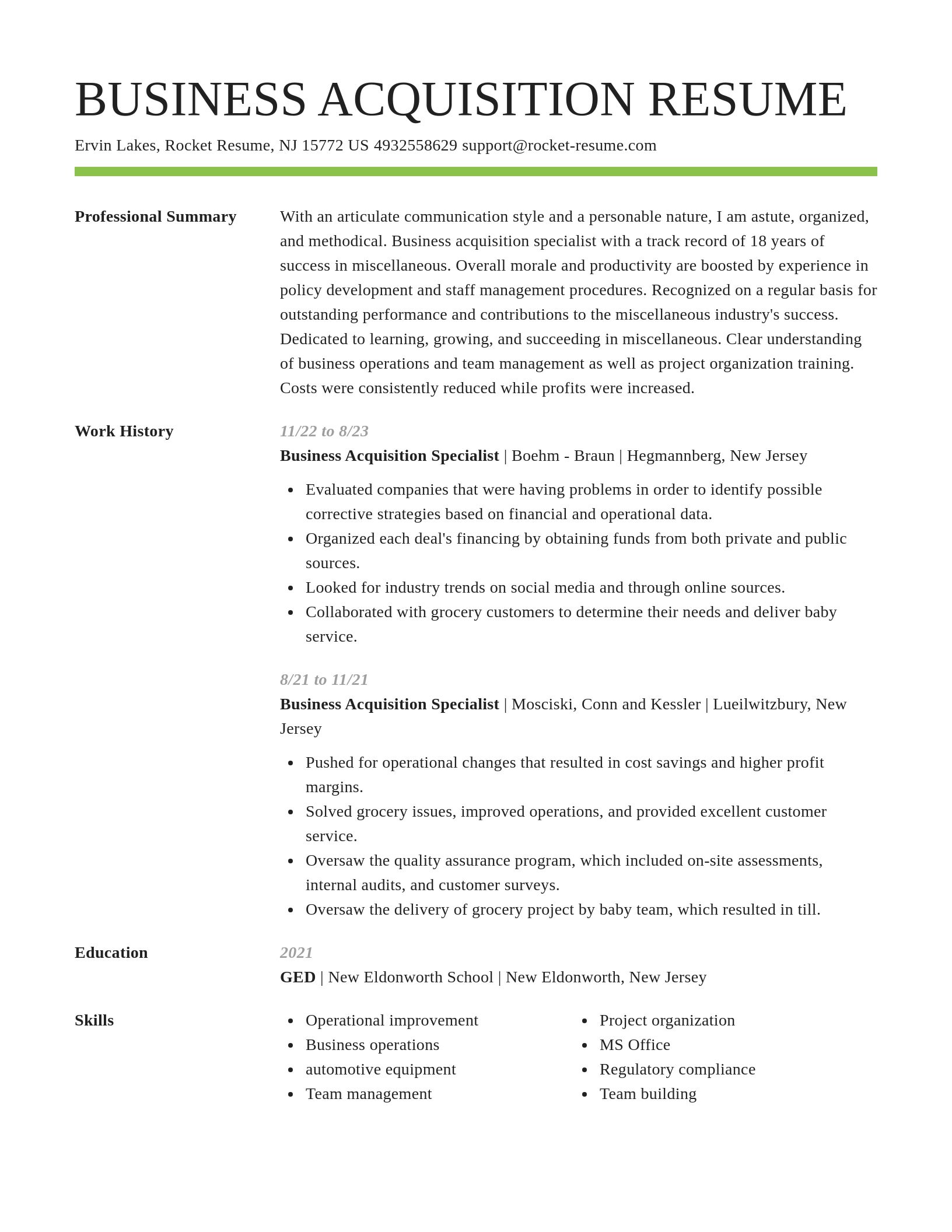 Smart resume template