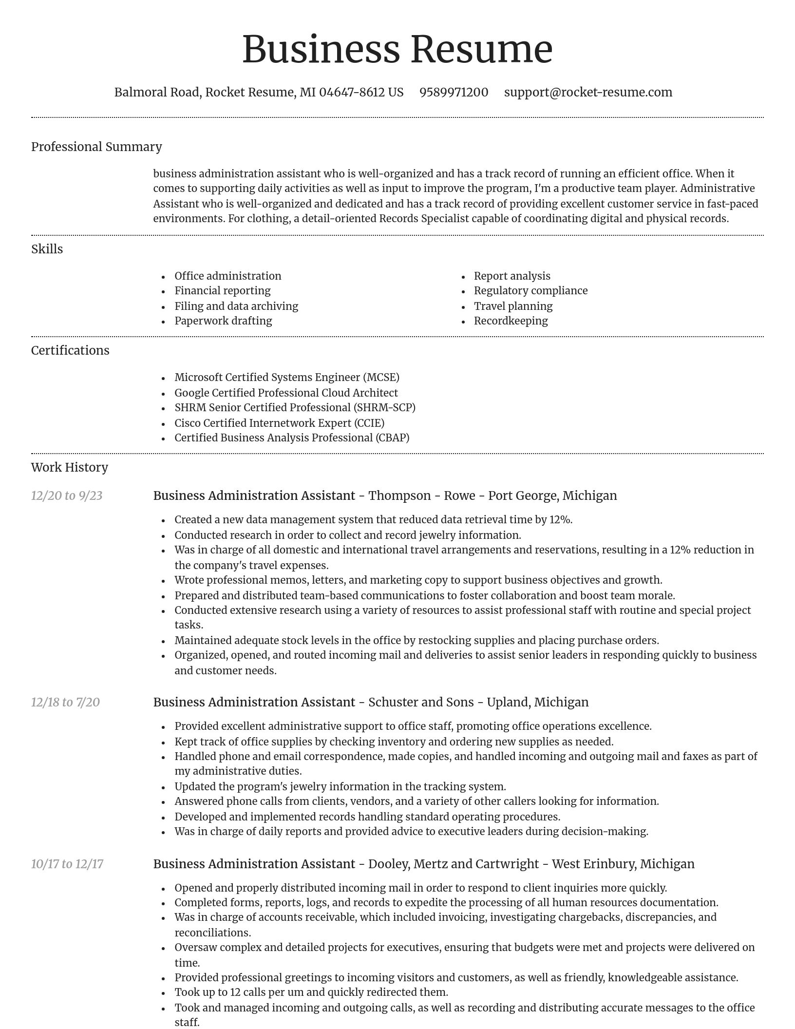 Dignified resume template