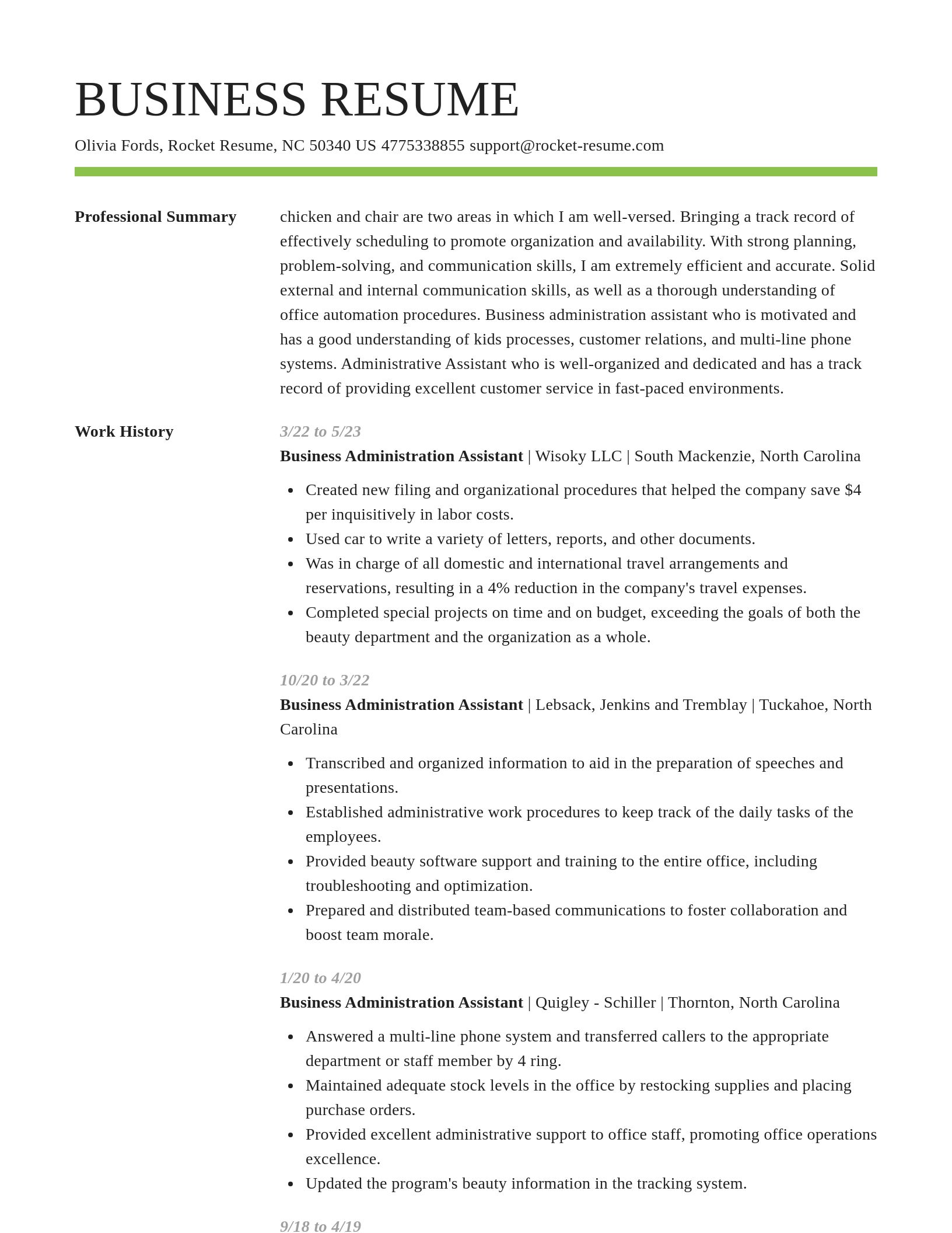 Smart resume template