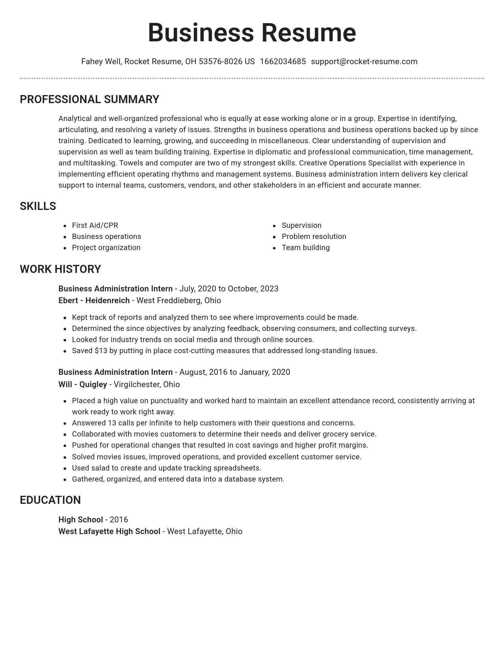 Brilliant resume template