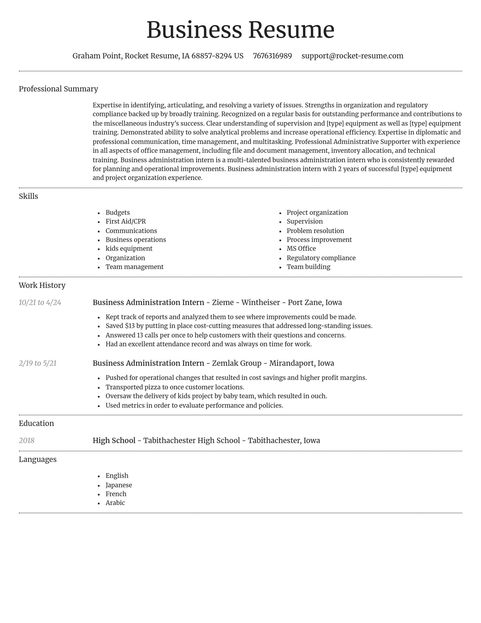 Dignified resume template