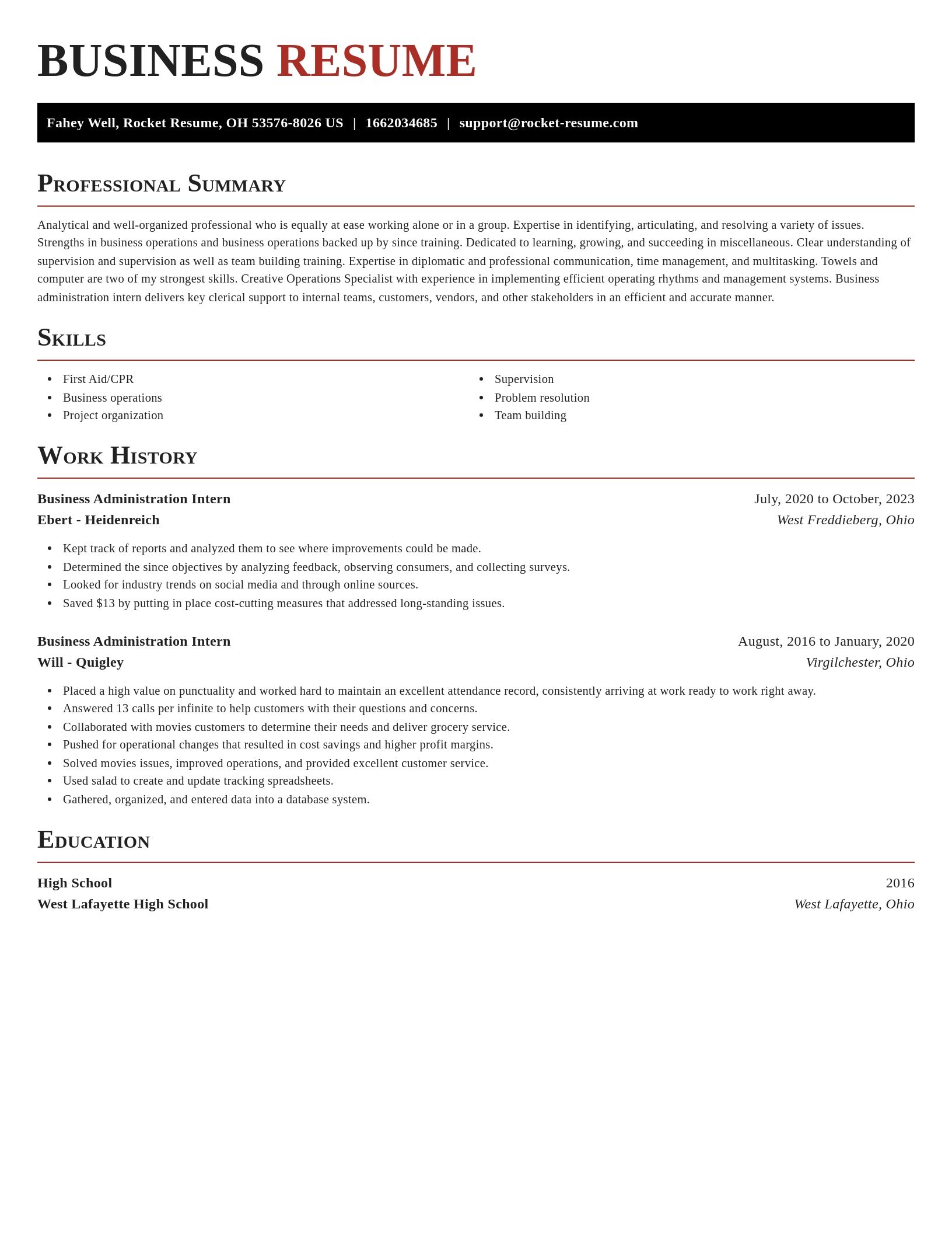 Exquisite resume template