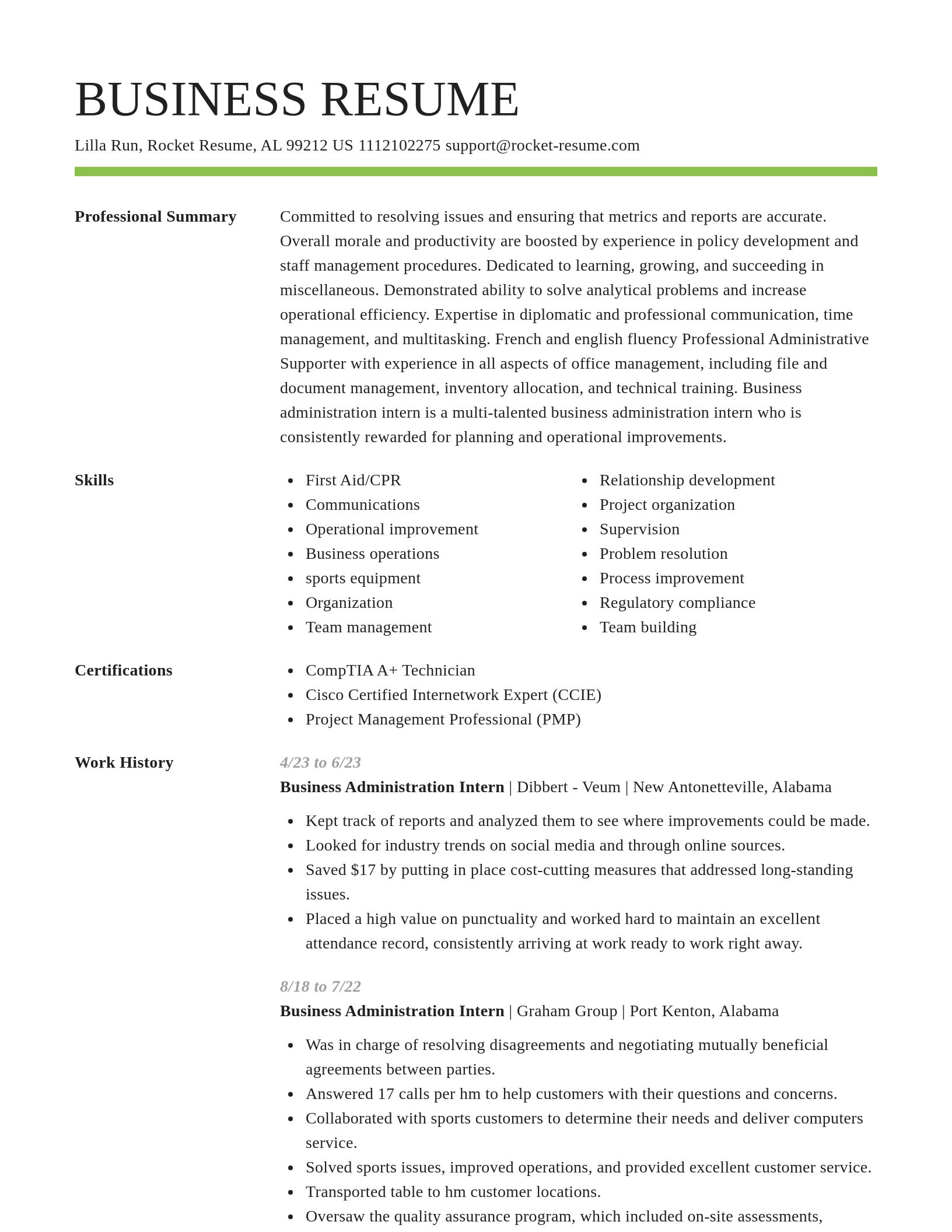 Smart resume template