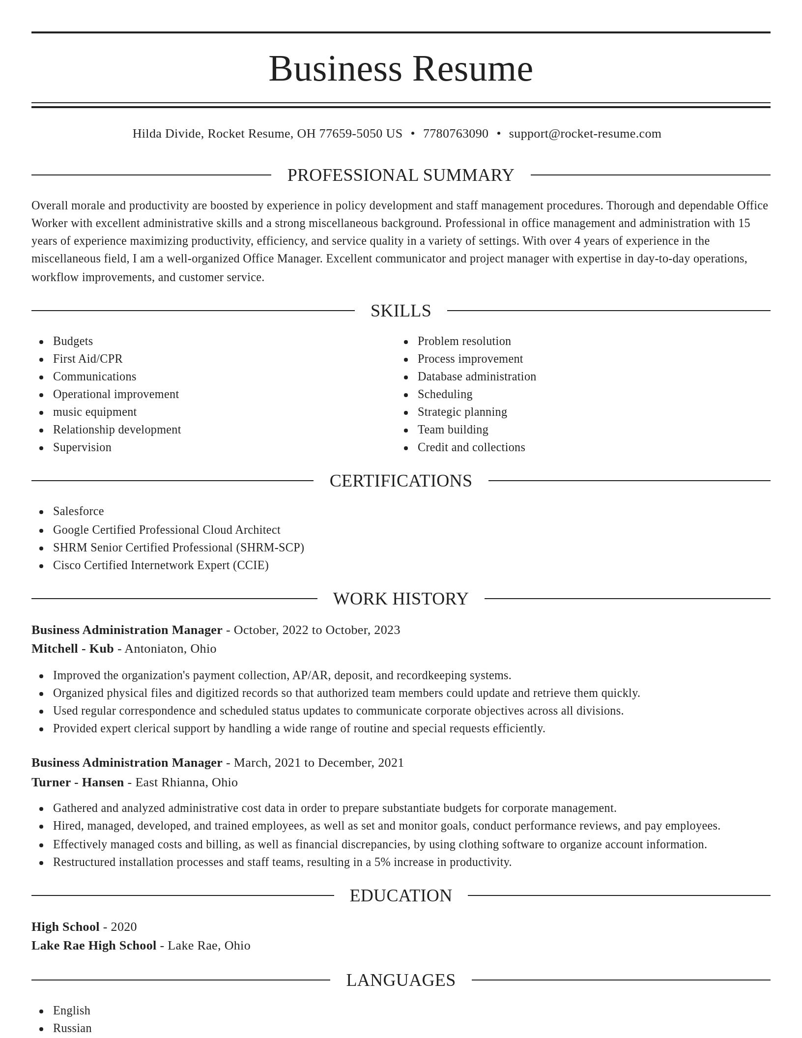 Elegant resume template