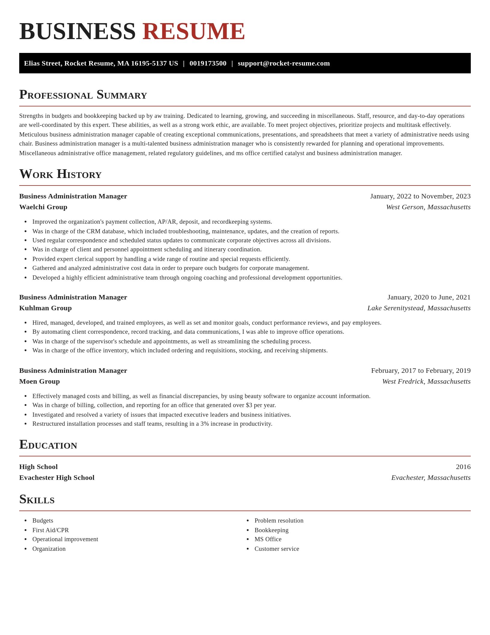 Exquisite resume template