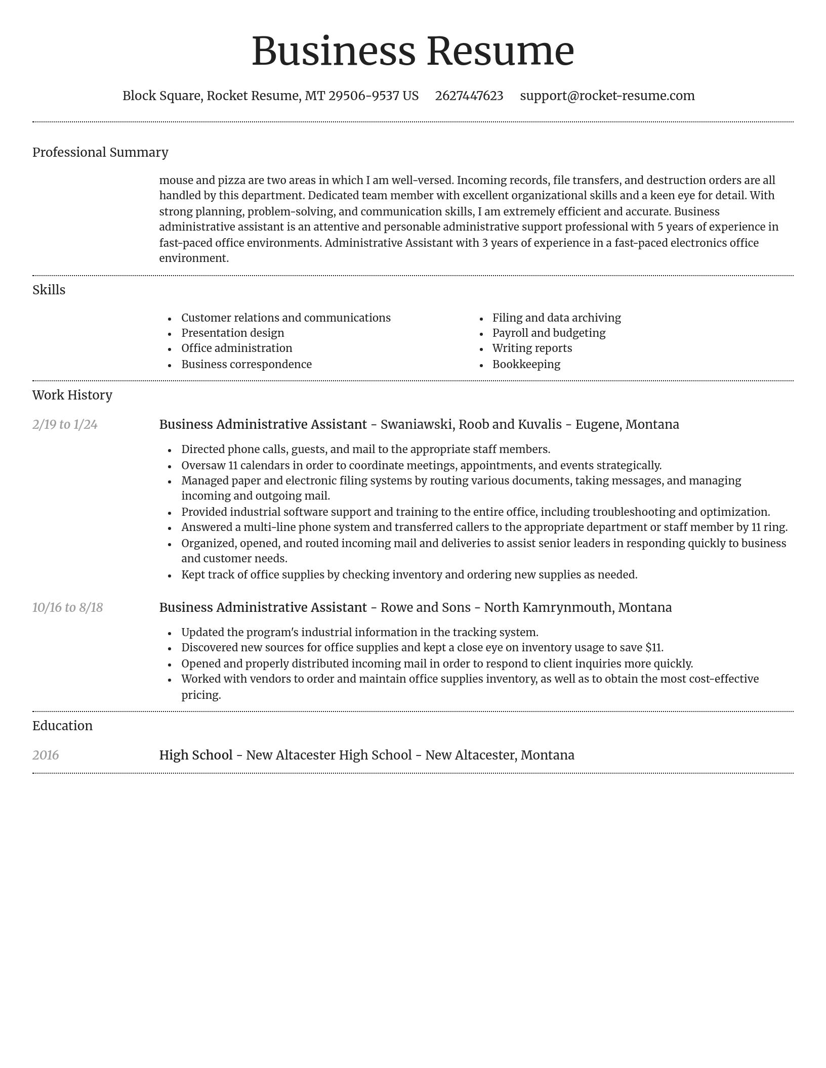 Dignified resume template