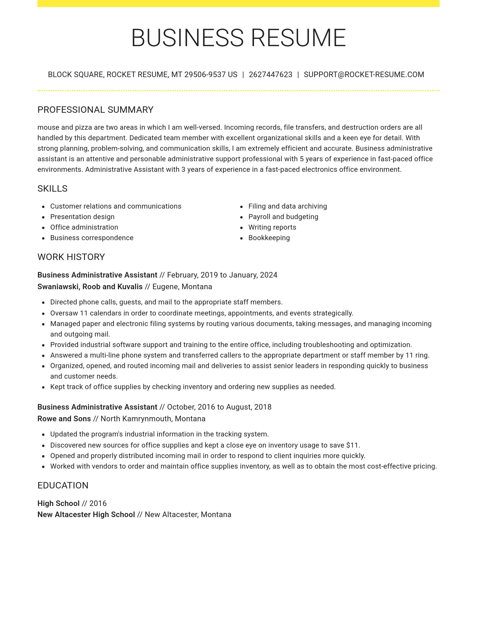 Grand resume template