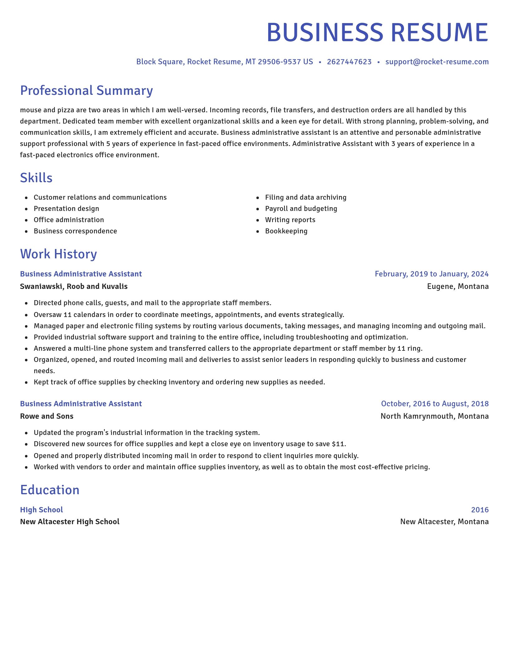 Novel resume template