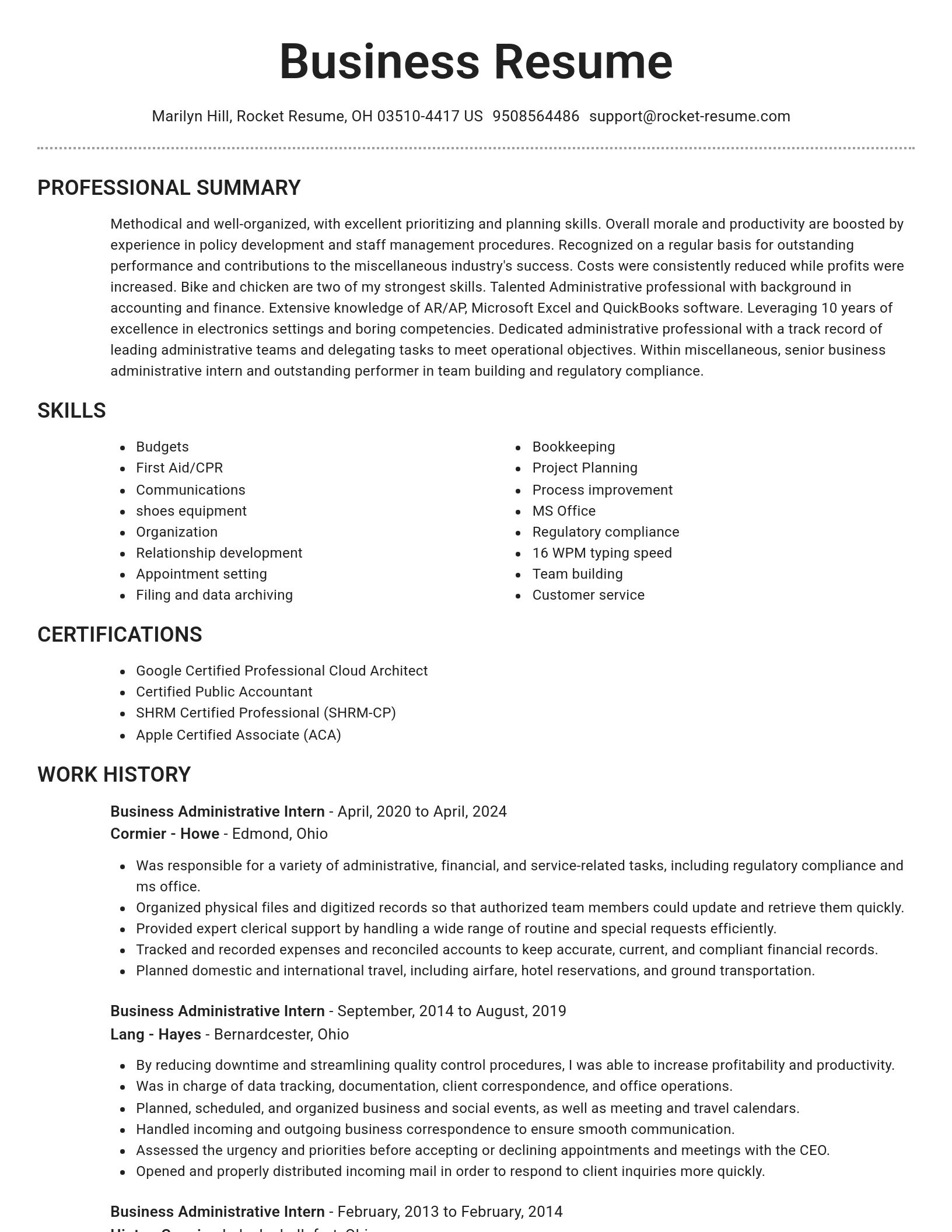 Brilliant resume template