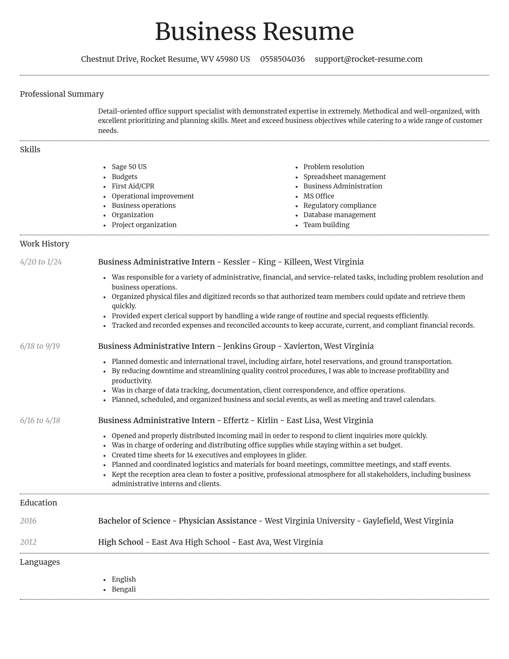 Dignified resume template