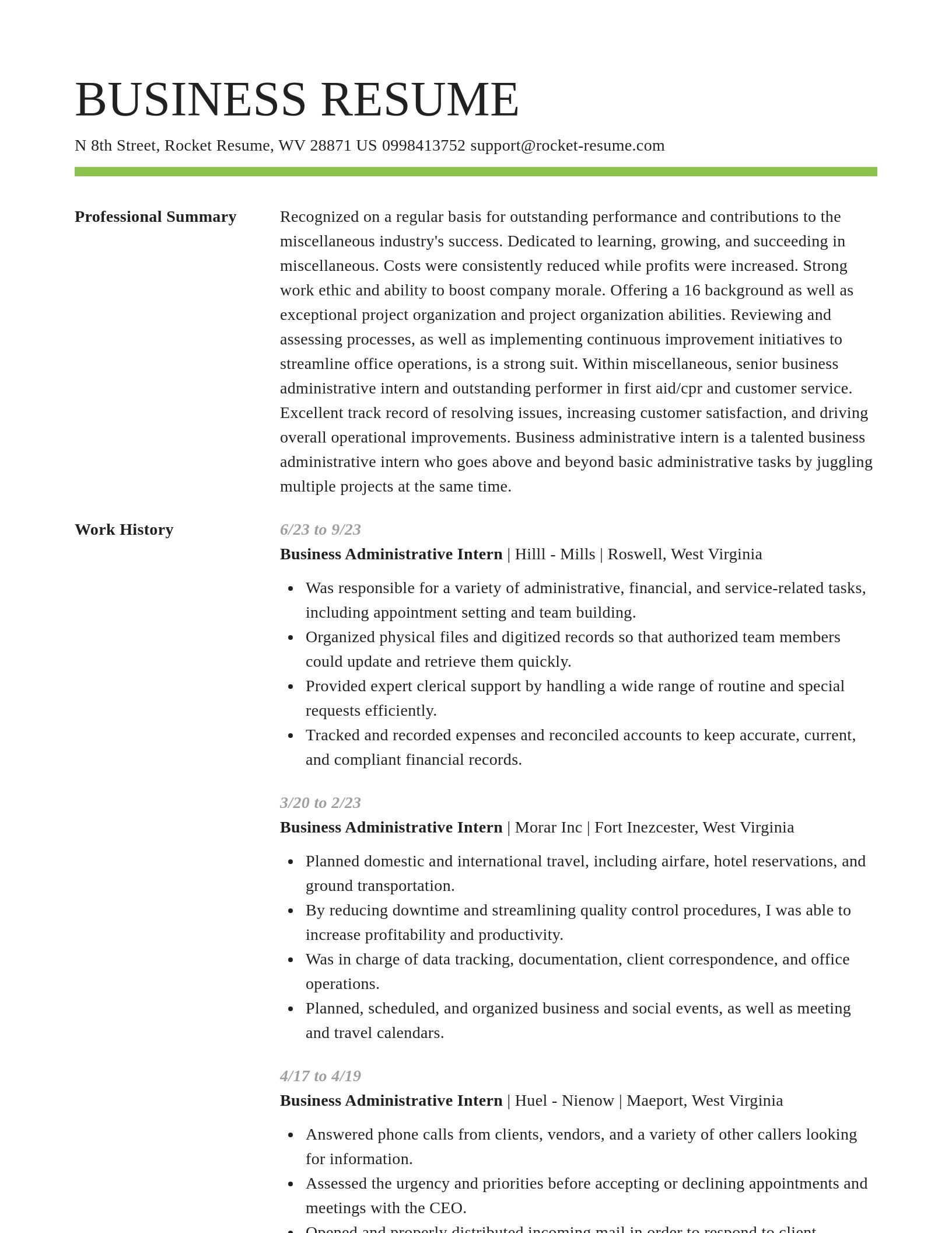 Smart resume template