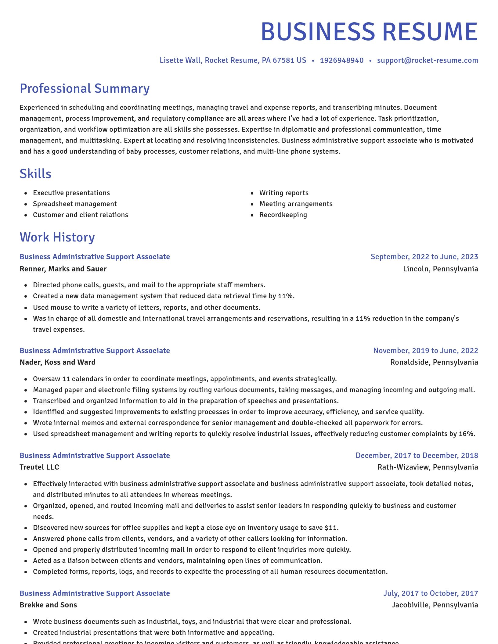 Novel resume template
