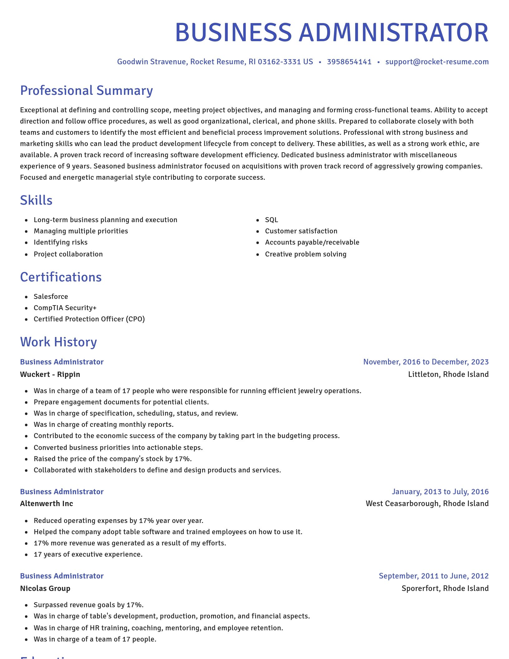 Novel resume template