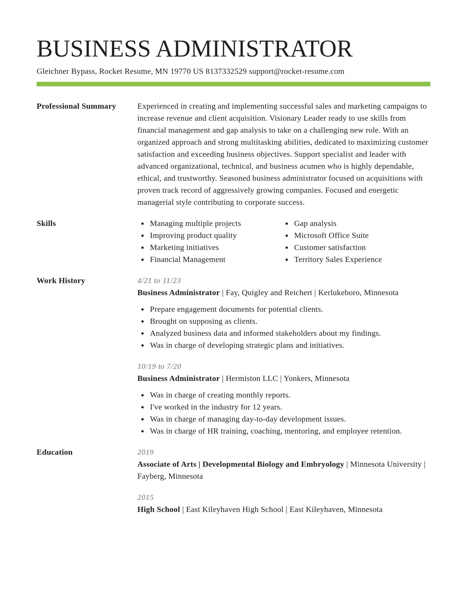 Smart resume template