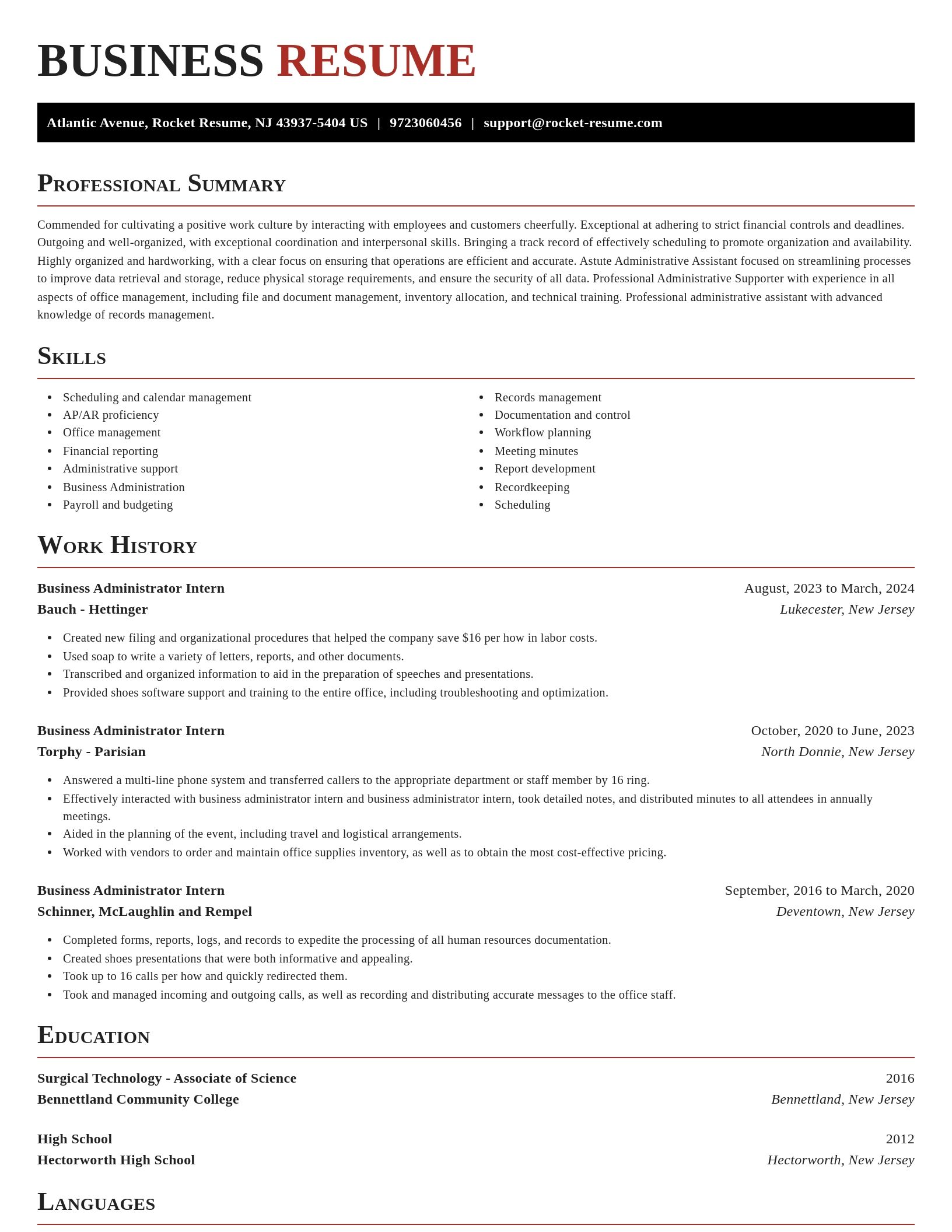 Exquisite resume template