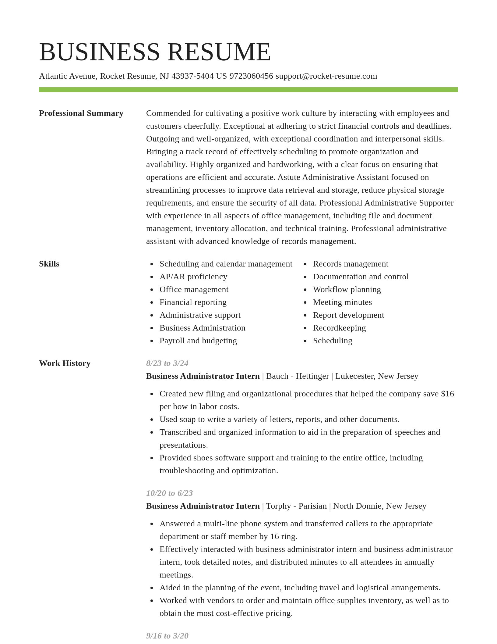 Smart resume template