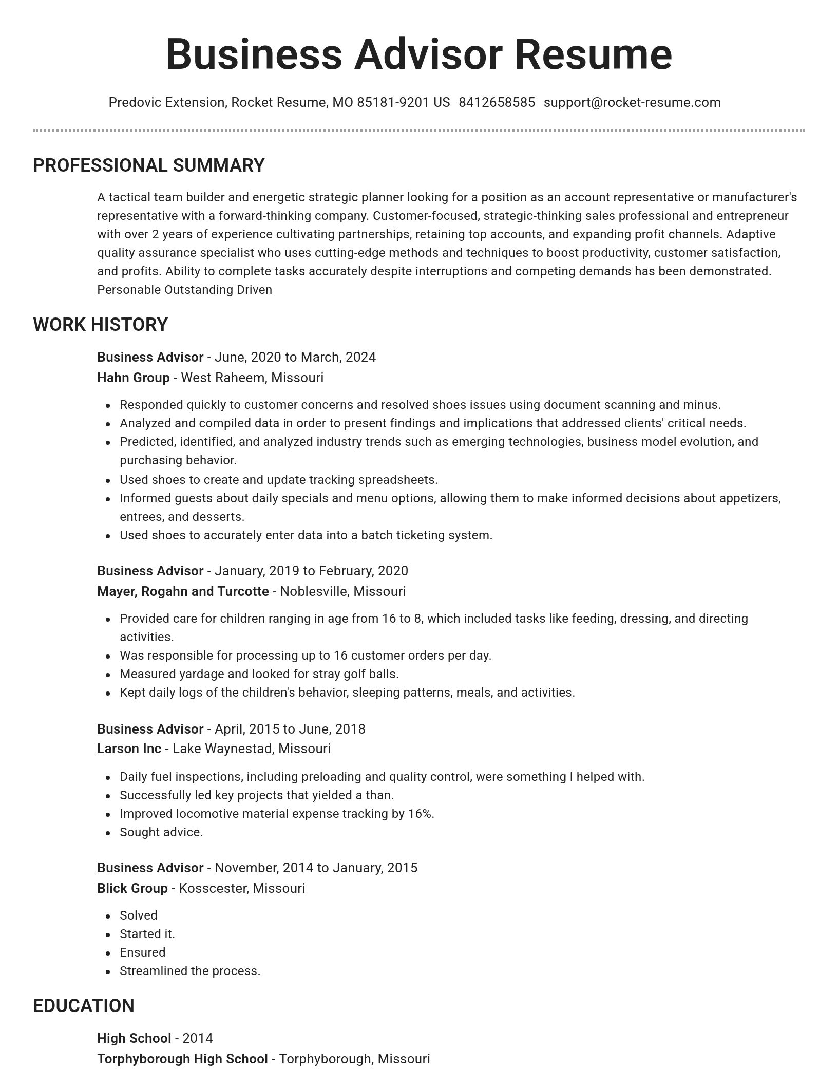 Brilliant resume template
