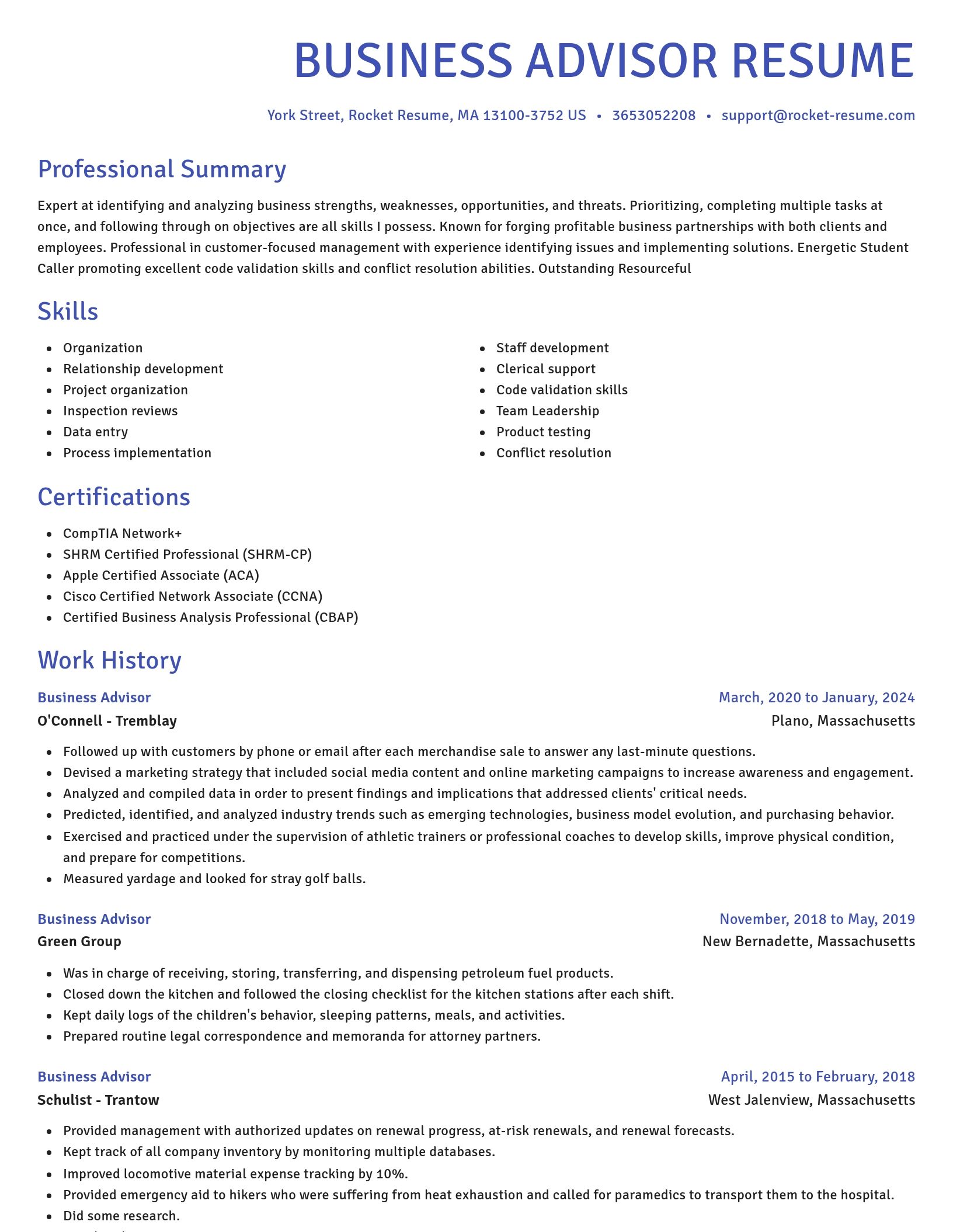 Novel resume template