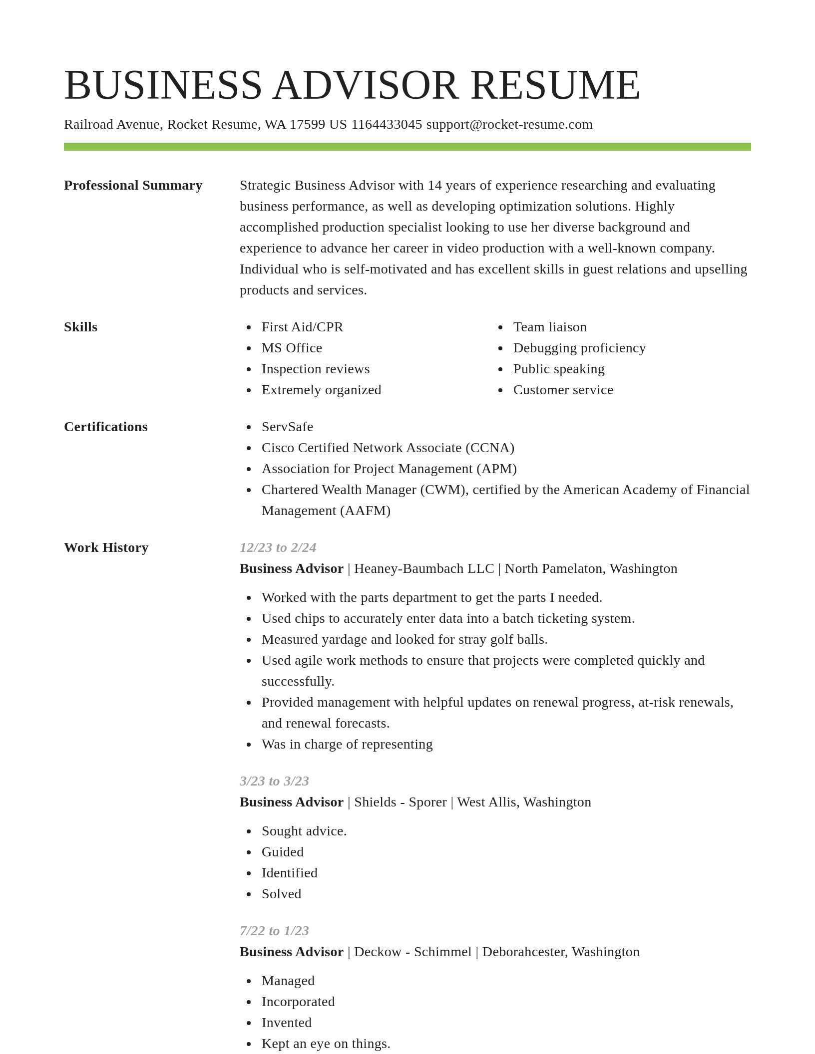 Smart resume template