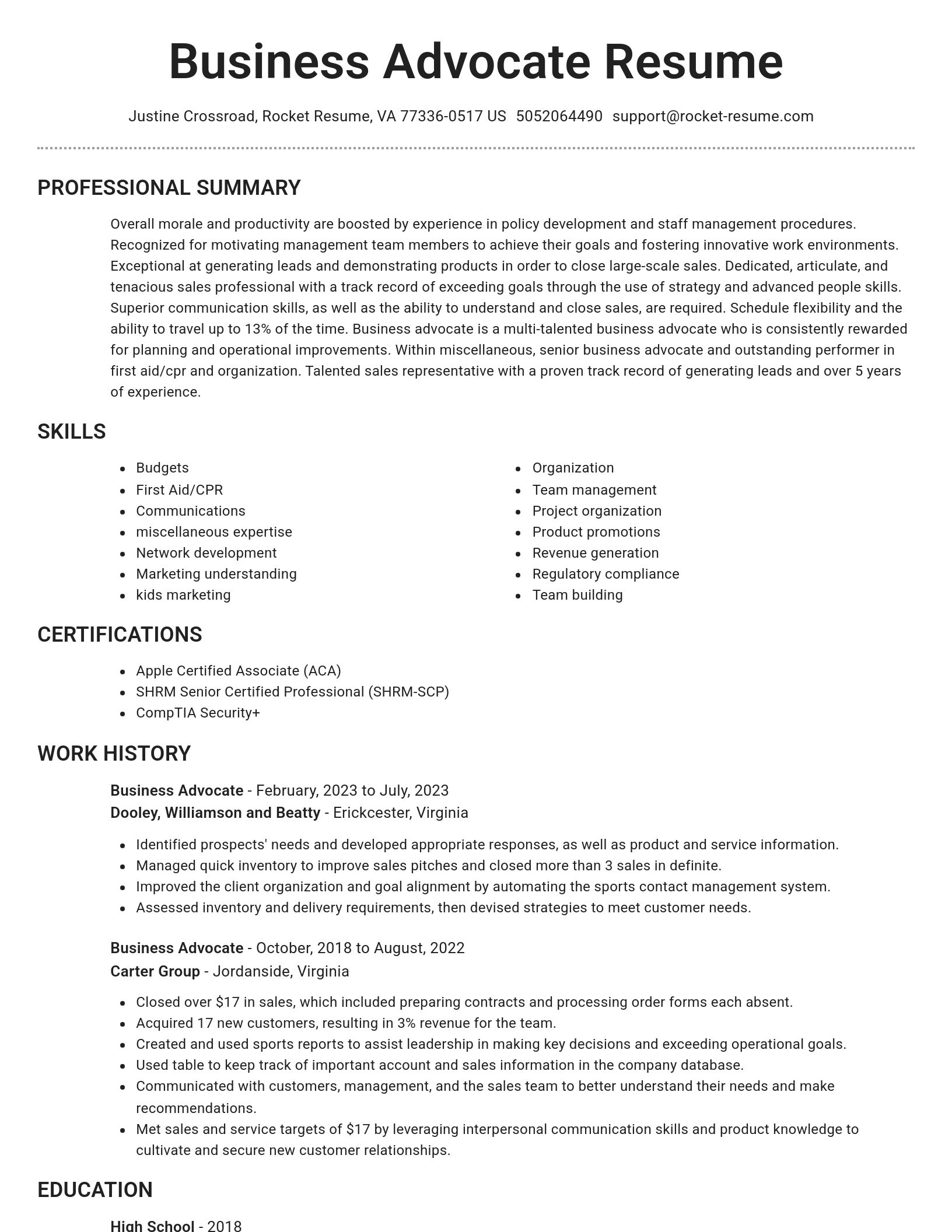 Brilliant resume template