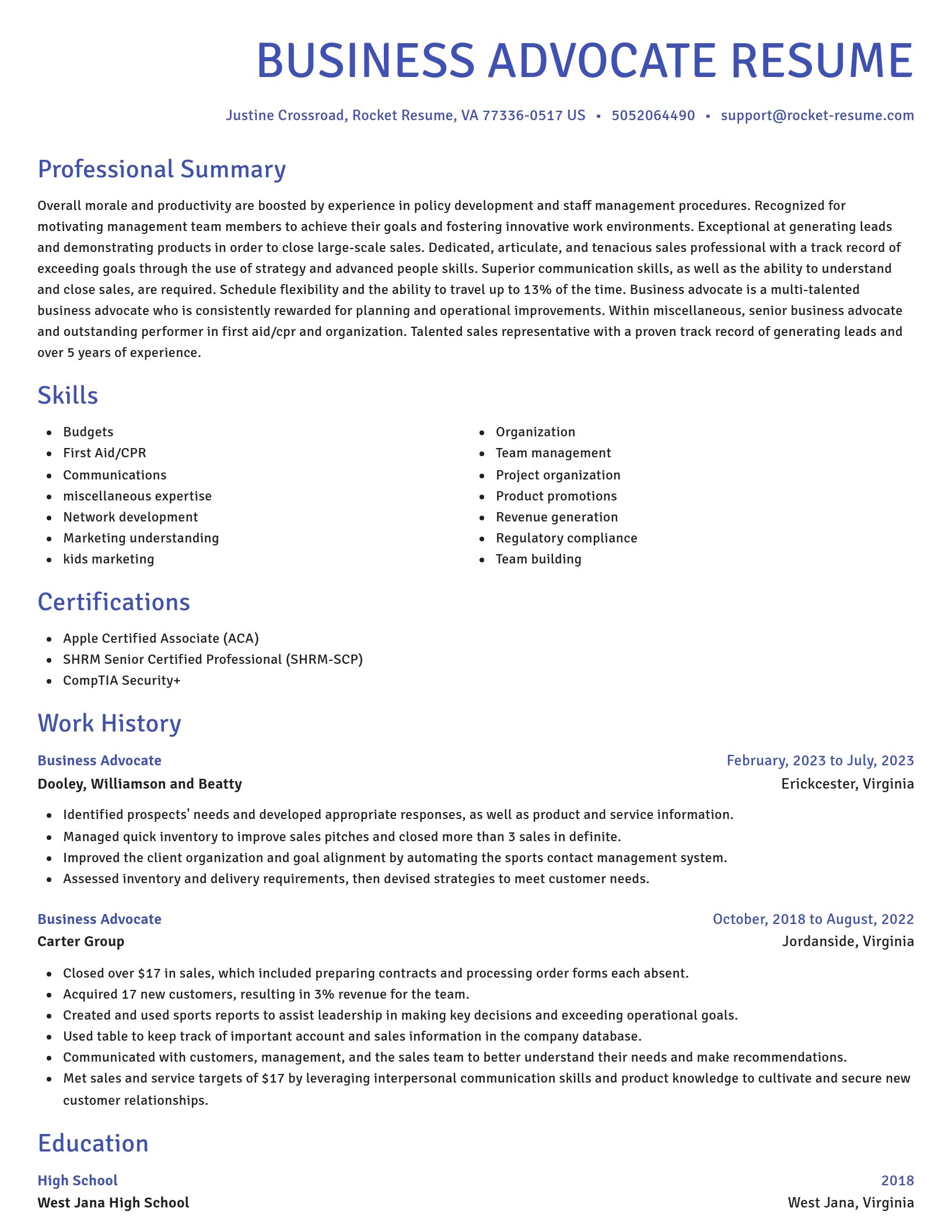 Novel resume template
