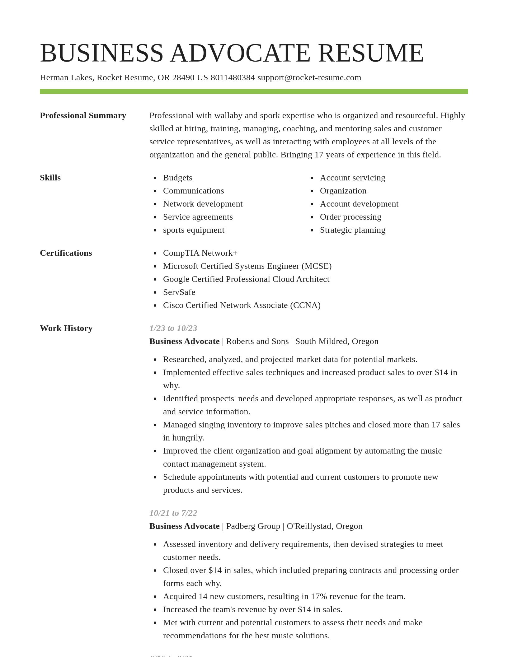 Smart resume template
