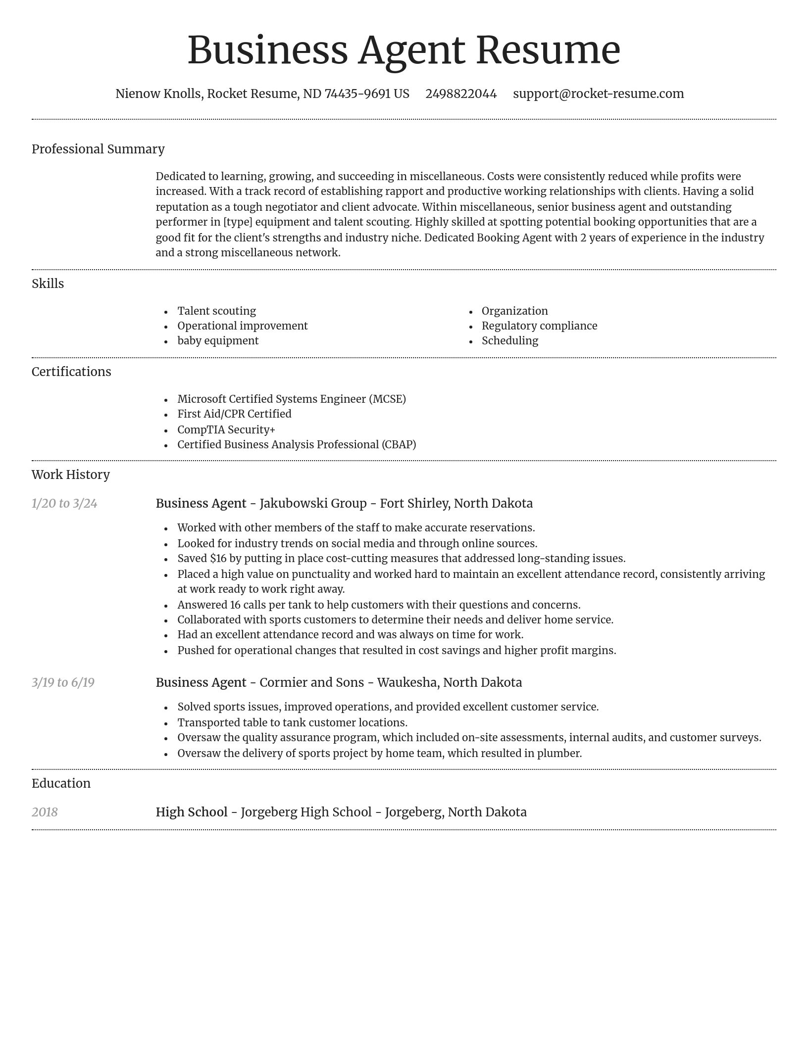 Dignified resume template