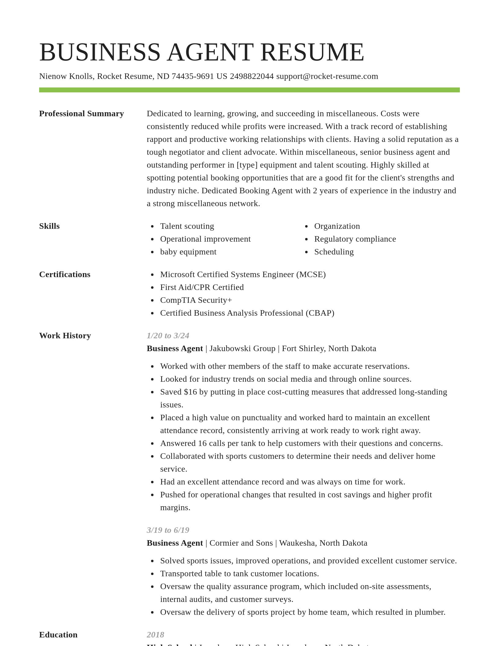Smart resume template