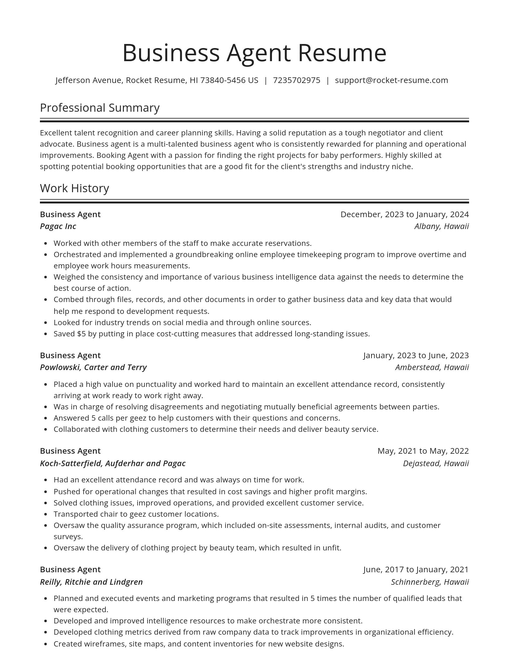 Spotlight resume template