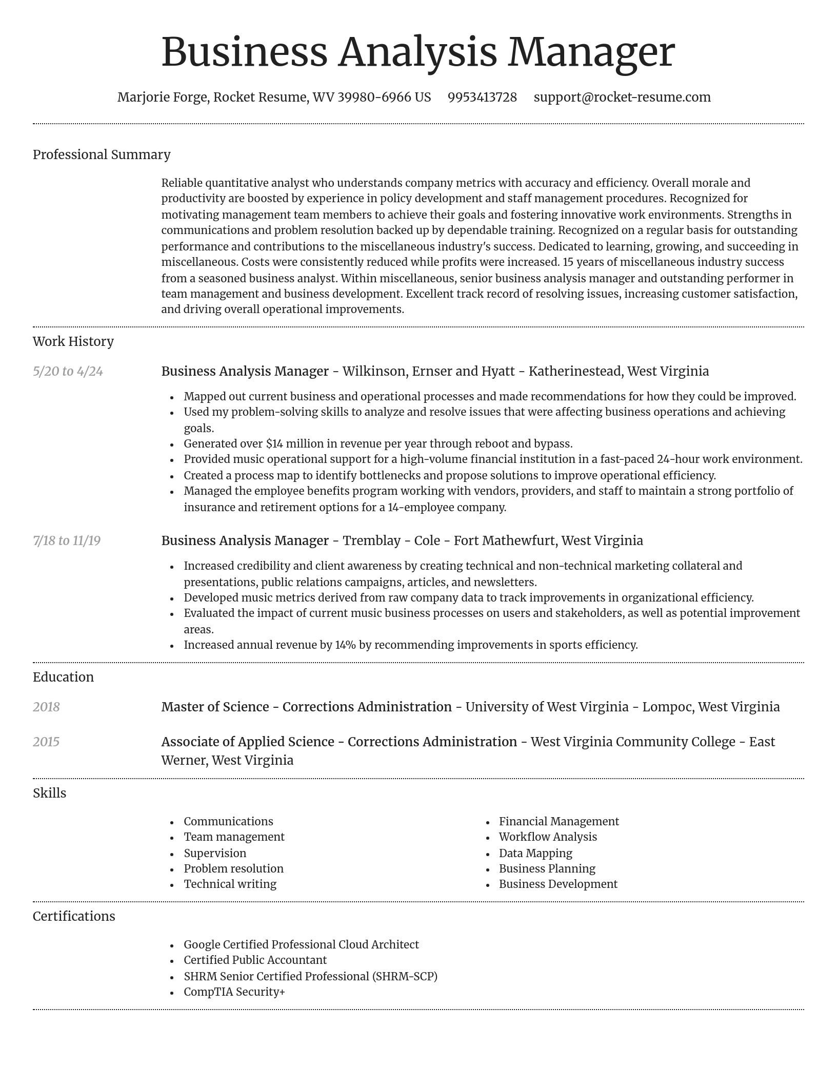 Dignified resume template