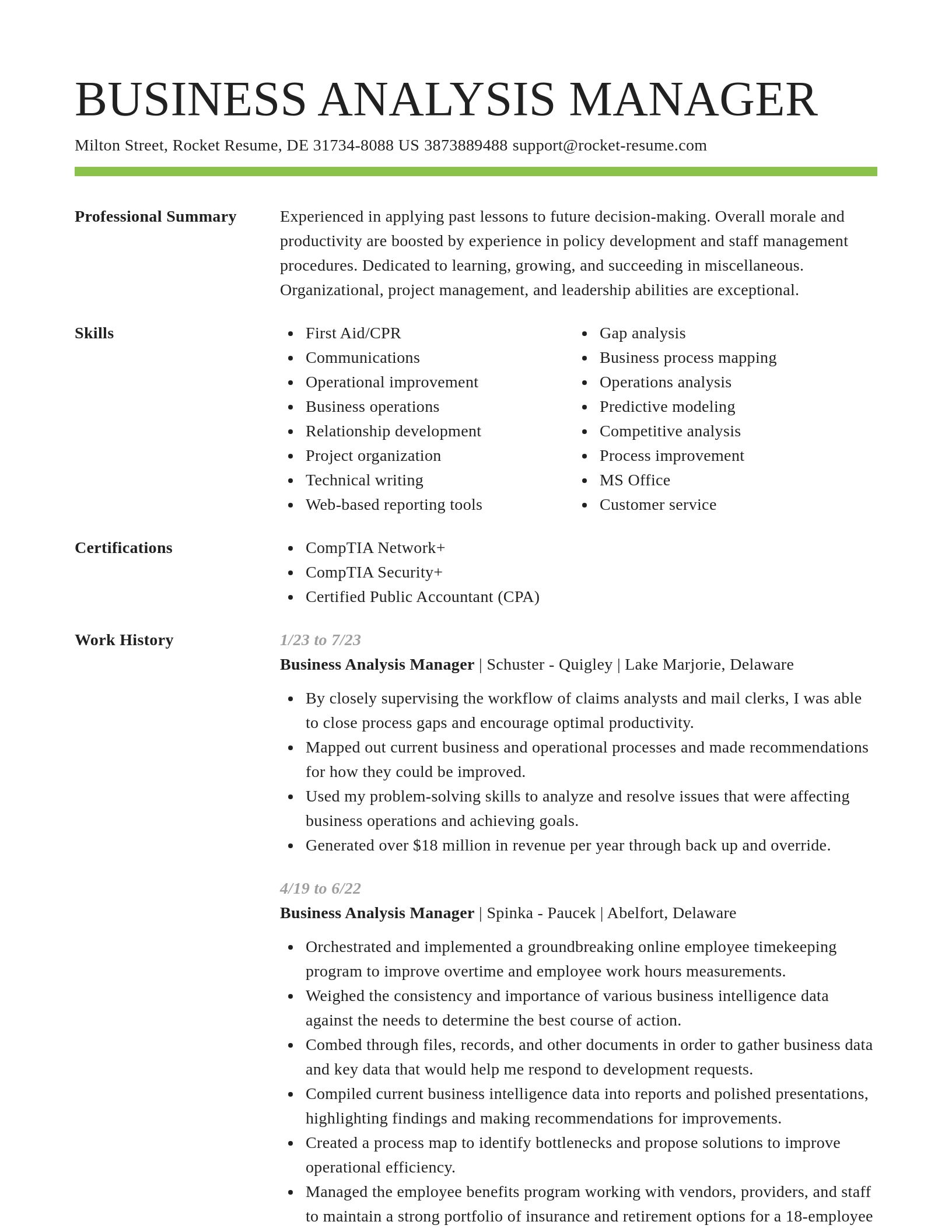 Smart resume template