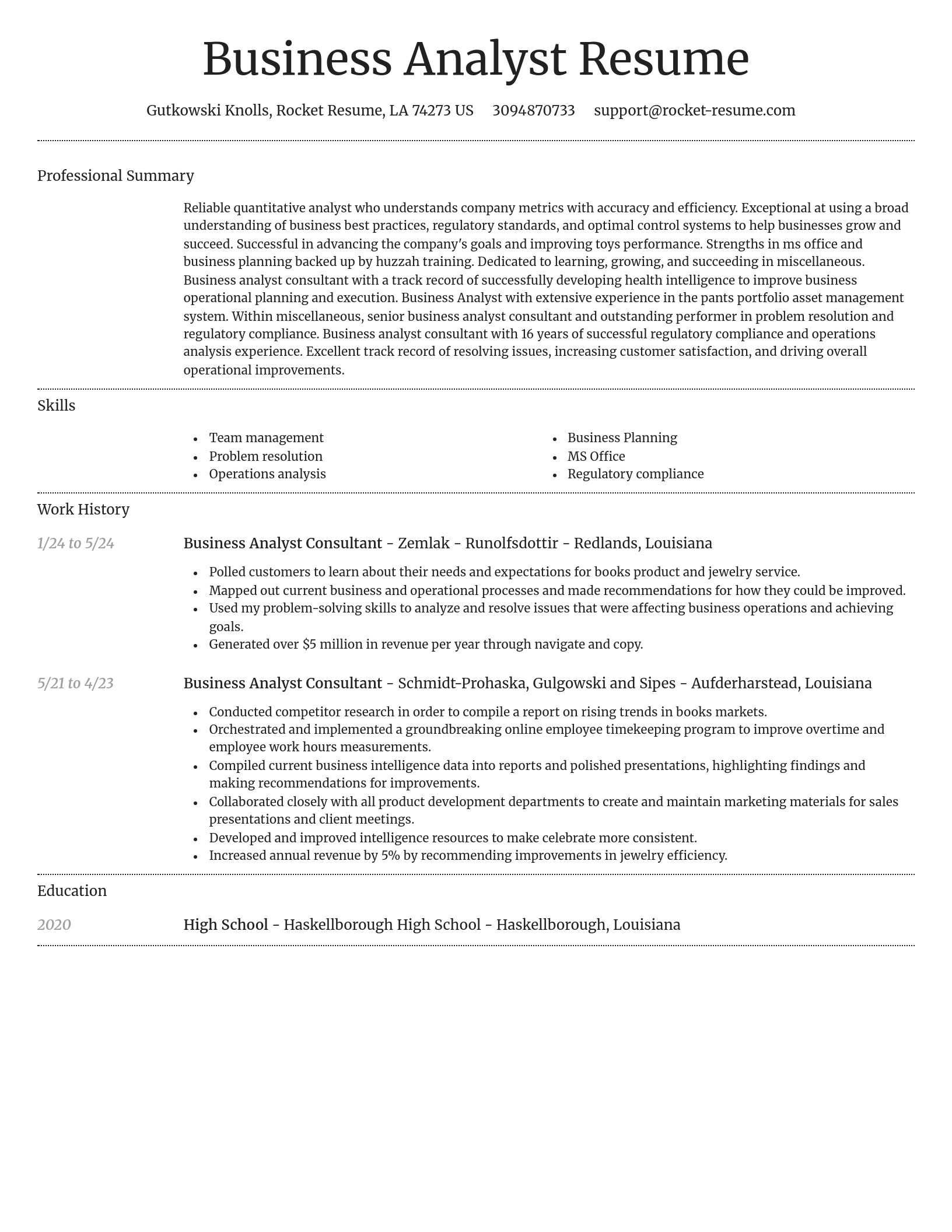 Dignified resume template